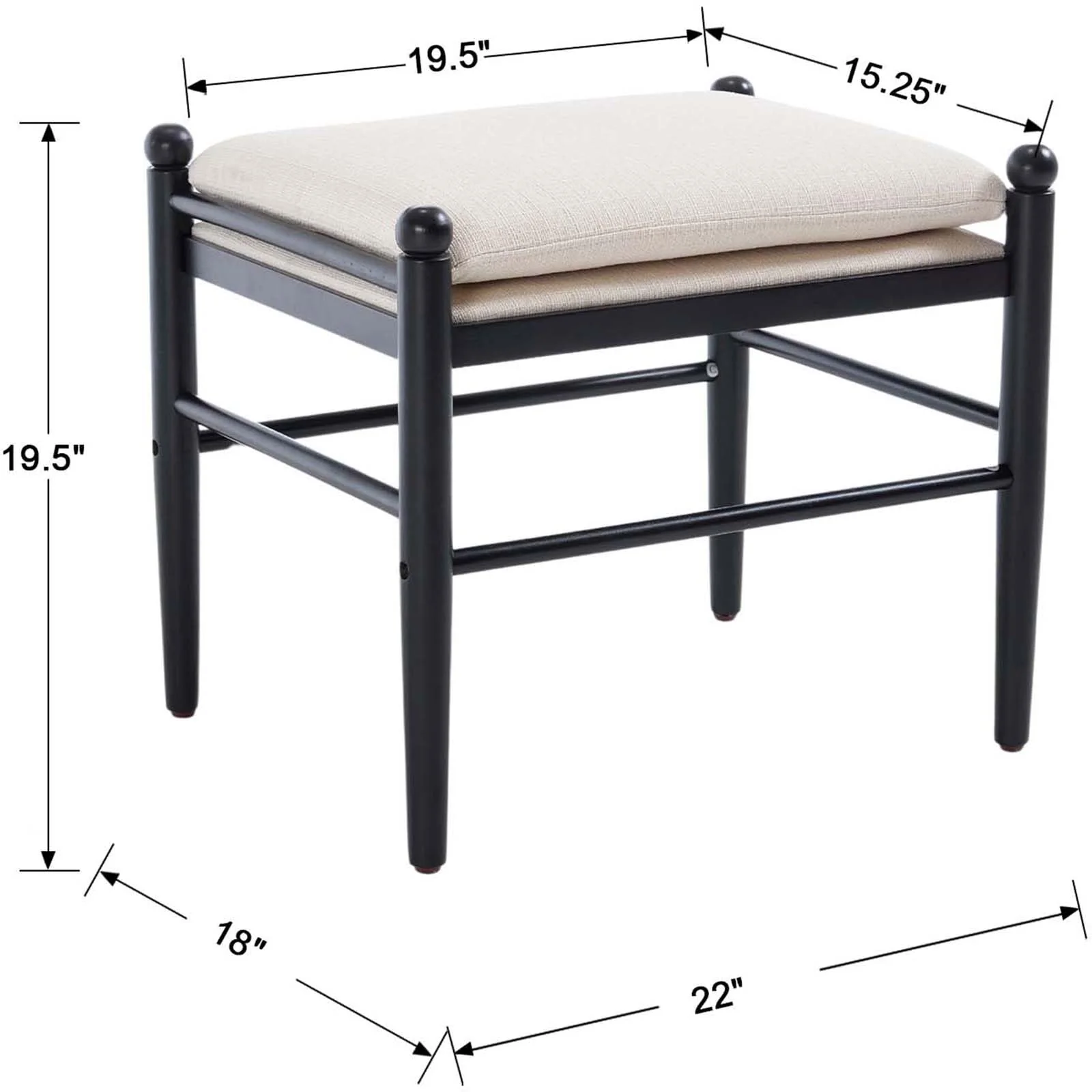 19 Inch Backless Ottoman 1 PCS - XX002OT - Image 13