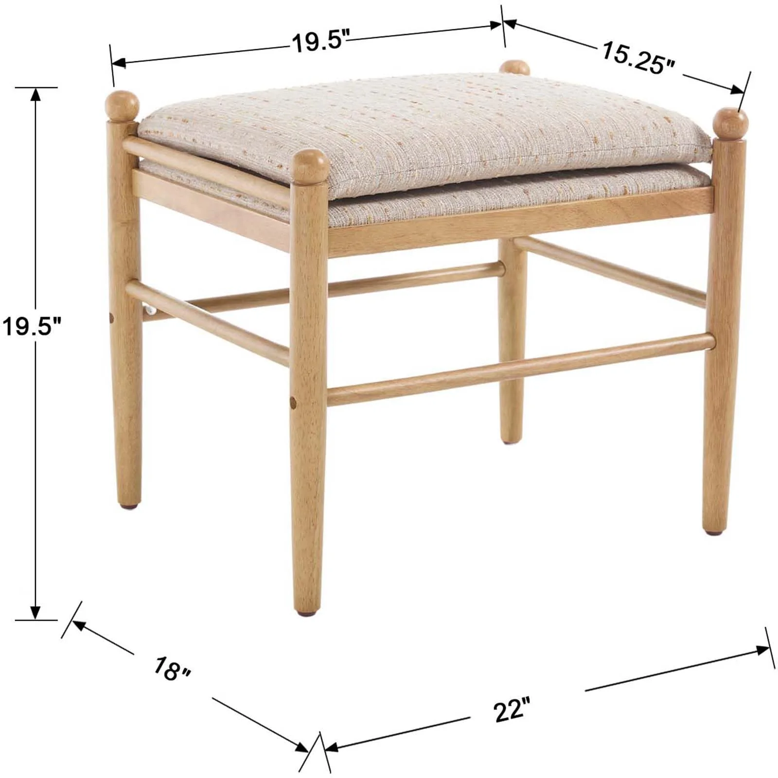 19 Inch Backless Ottoman 1 PCS - XX002OT - Image 19