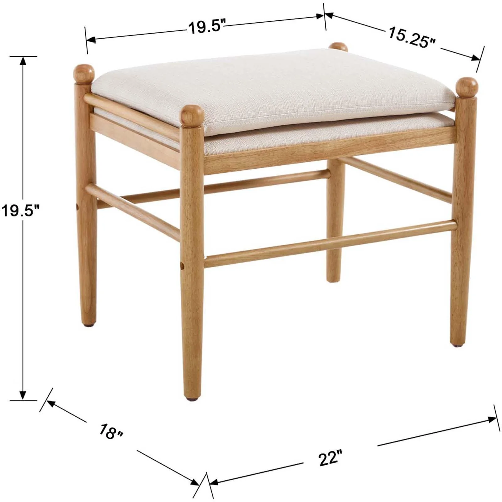 19 Inch Backless Ottoman 1 PCS - XX002OT - Image 7