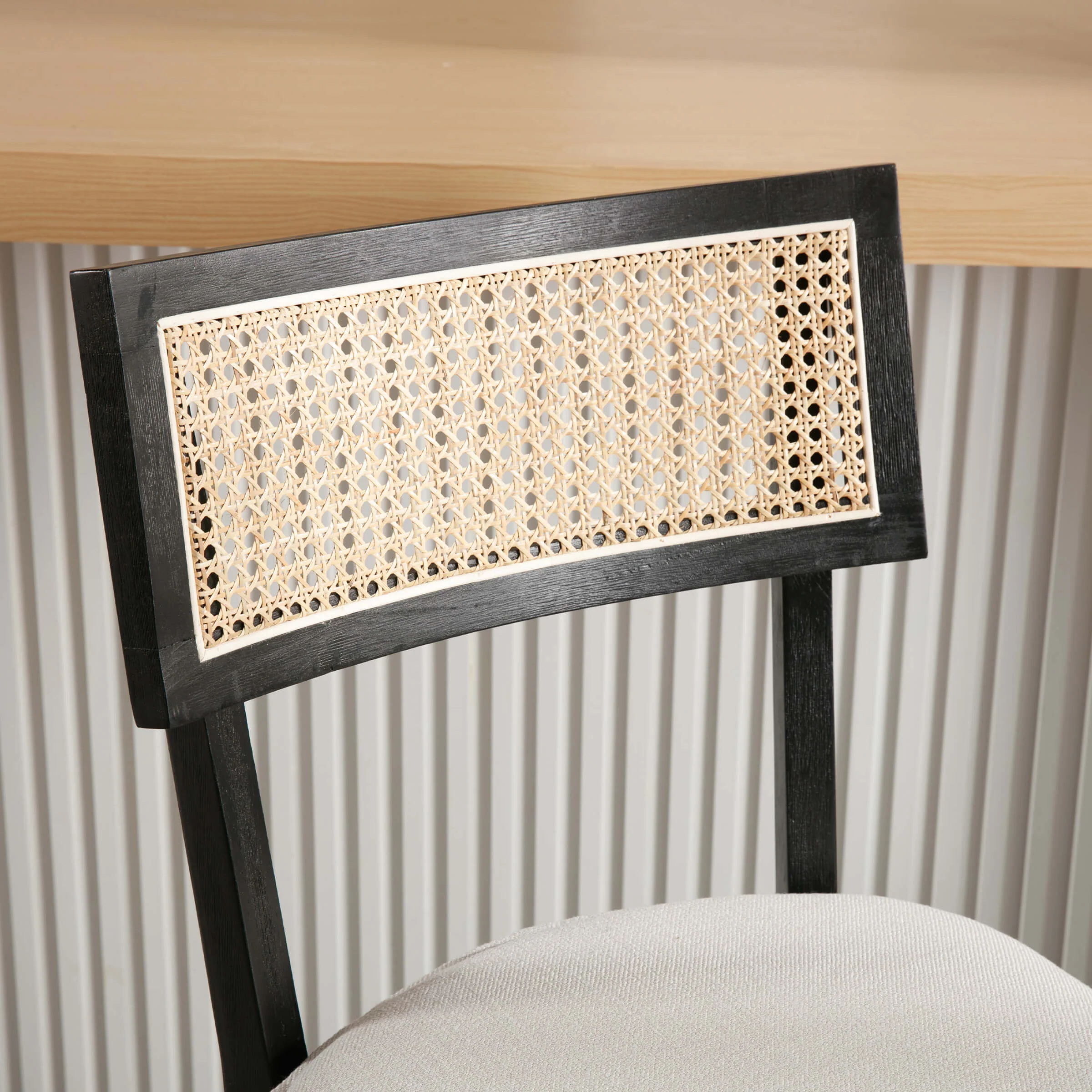 26” Black Wood Rattan Counter Stools Set of 2 - 5674 - Image 4