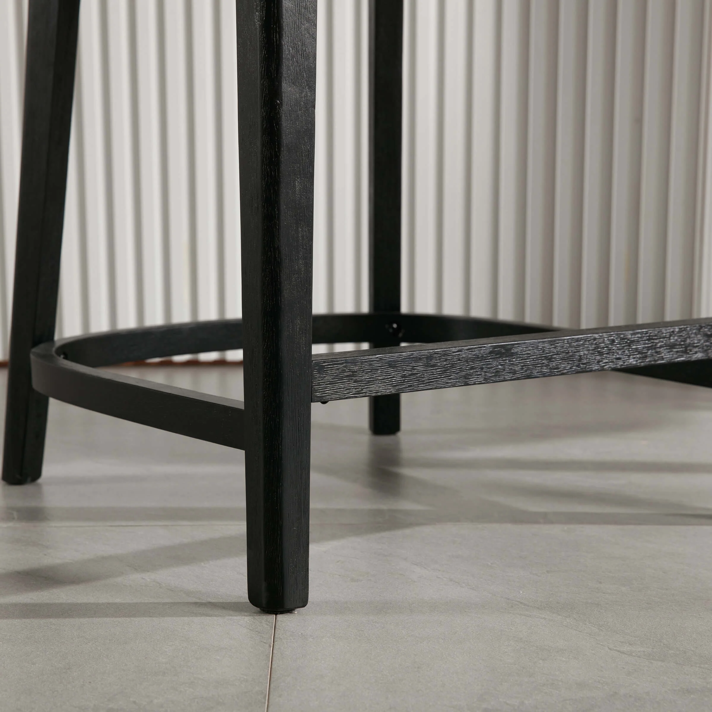 26” Black Wood Rattan Counter Stools Set of 2 - 5674 - Image 6