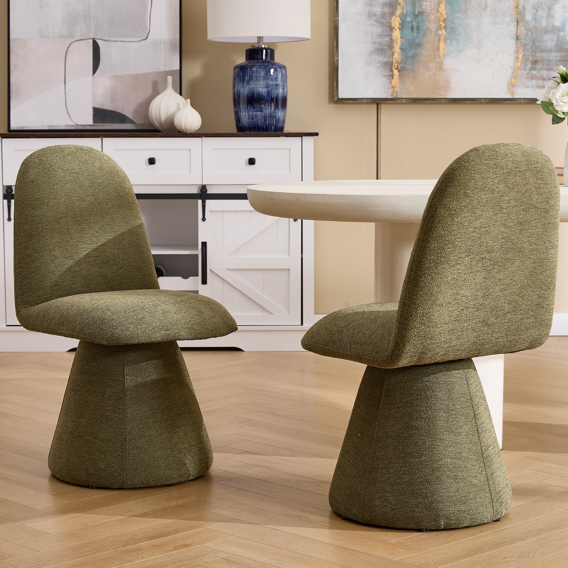 Swivel High Back Dining Chairs Set of 2 - 3166DC - Image 2