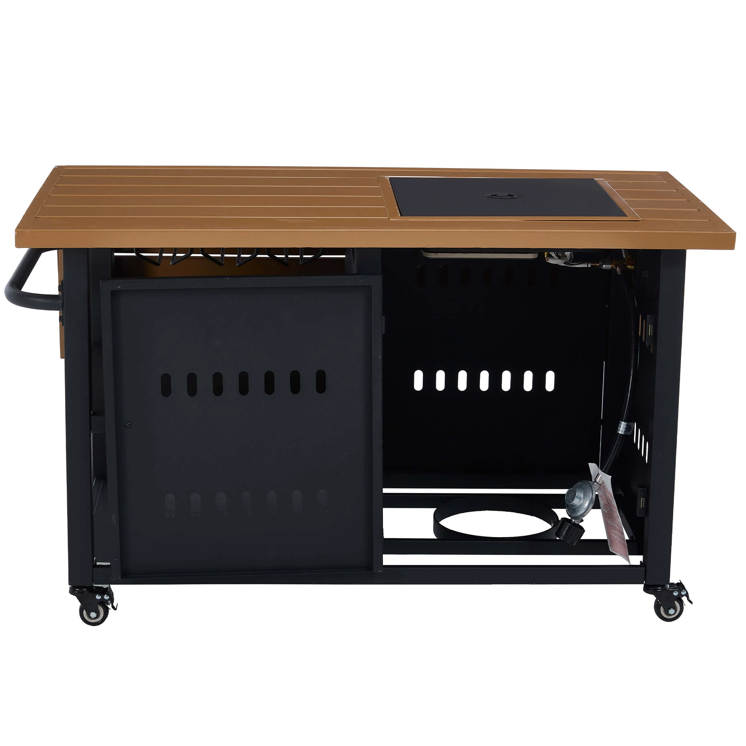 44" Propane Fire Pit Table with Cover Wheels - 1725FP - Image 3