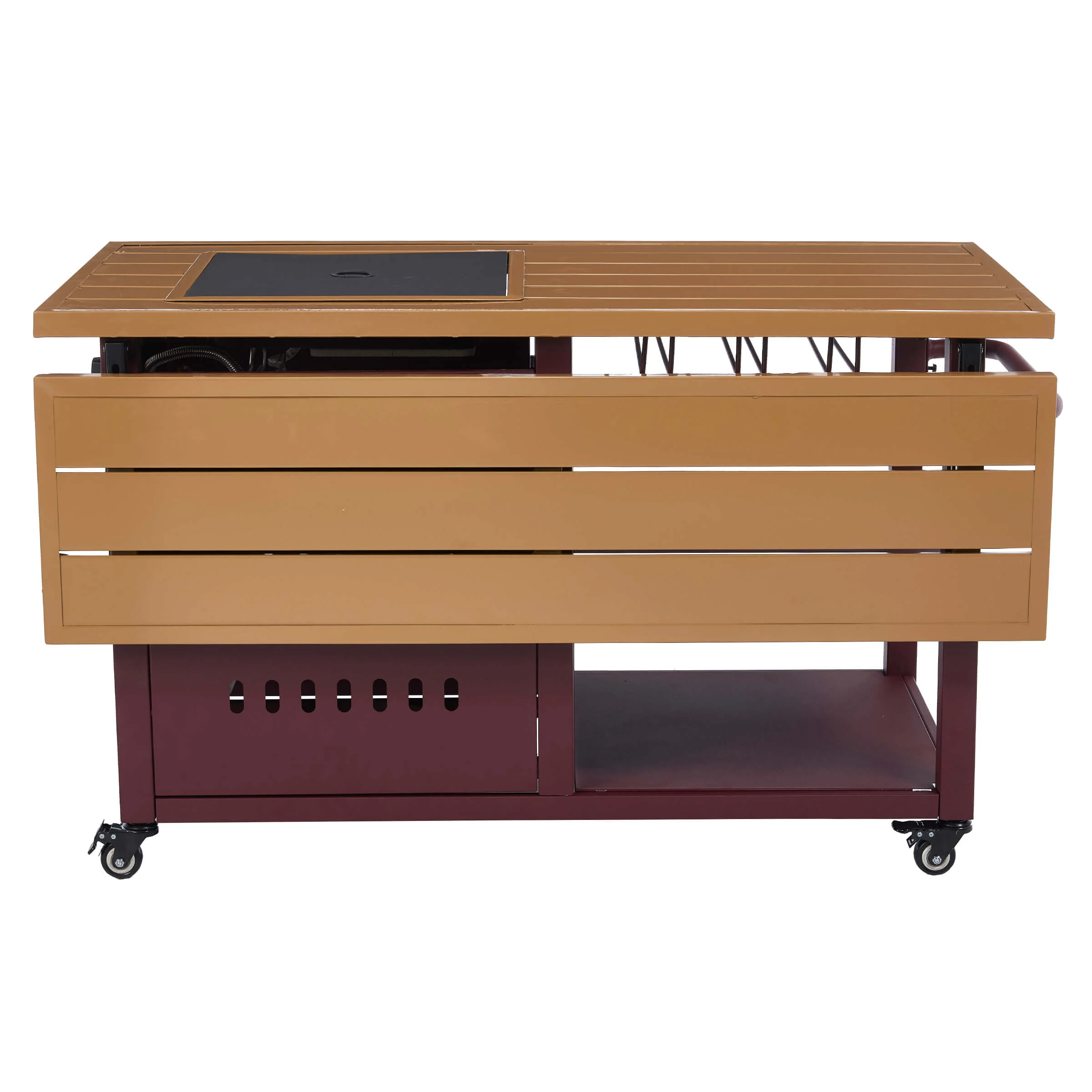44" Propane Fire Pit Table with Cover Wheels - 1725FP - Image 37
