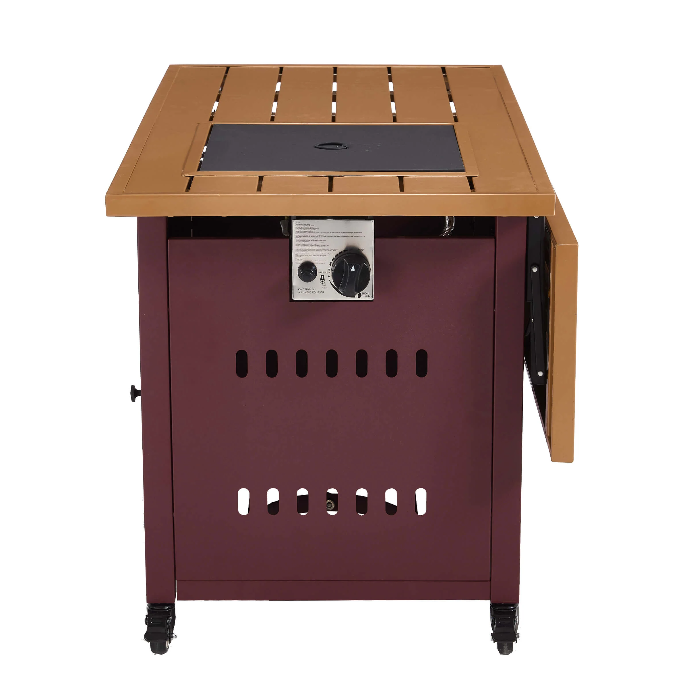 44" Propane Fire Pit Table with Cover Wheels - 1725FP - Image 39