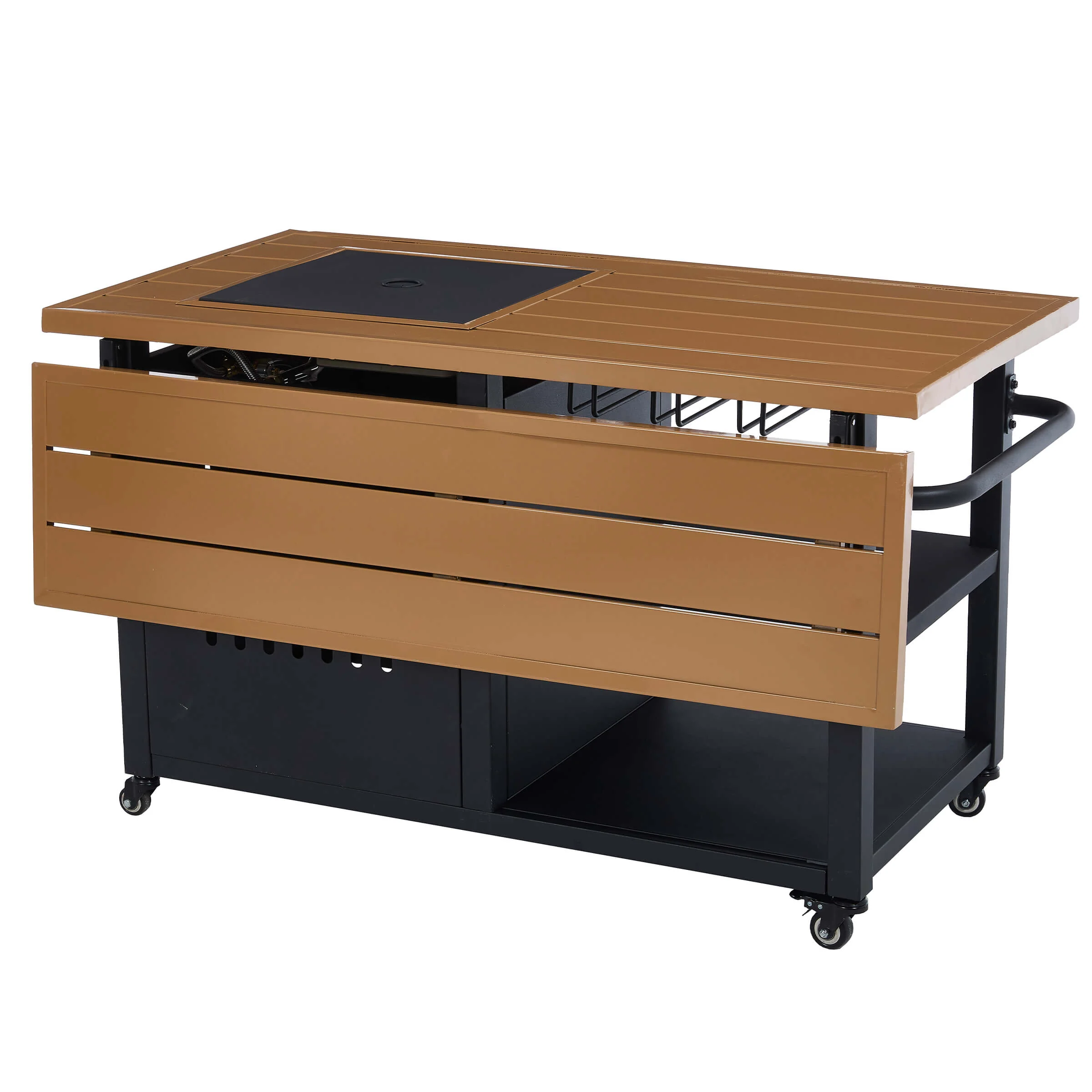44" Propane Fire Pit Table with Cover Wheels - 1725FP - Image 4