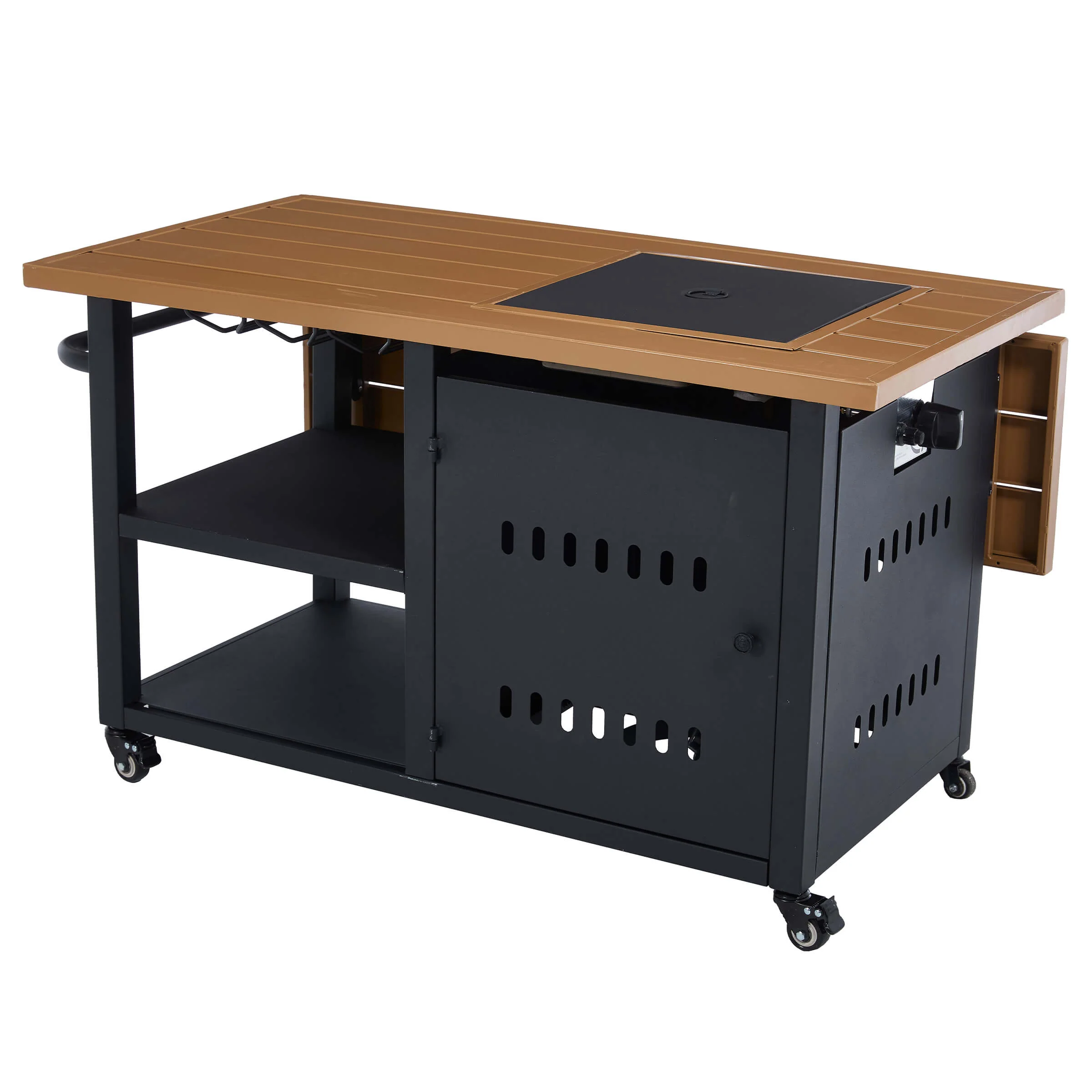 44" Propane Fire Pit Table with Cover Wheels - 1725FP - Image 5