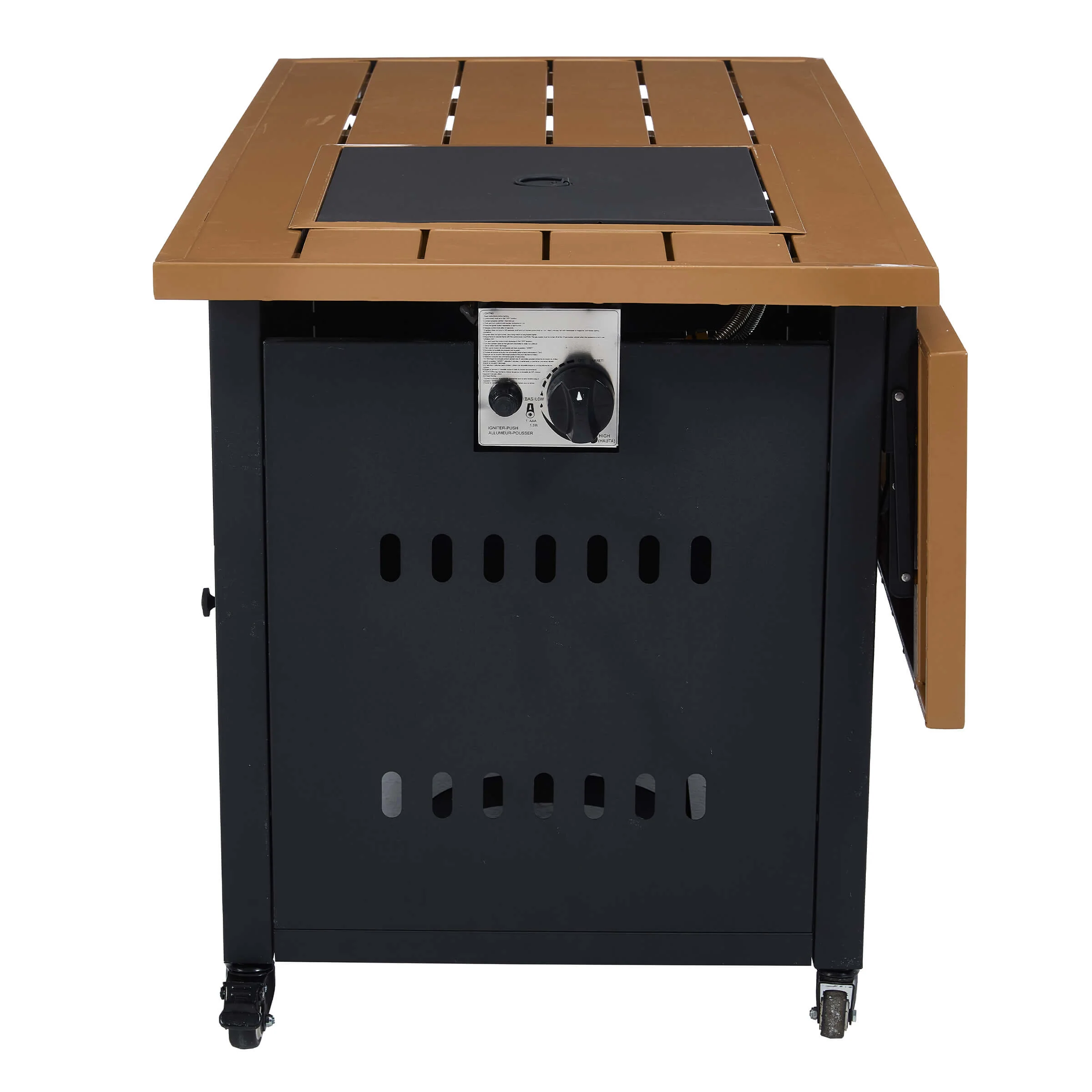 44" Propane Fire Pit Table with Cover Wheels - 1725FP - Image 7