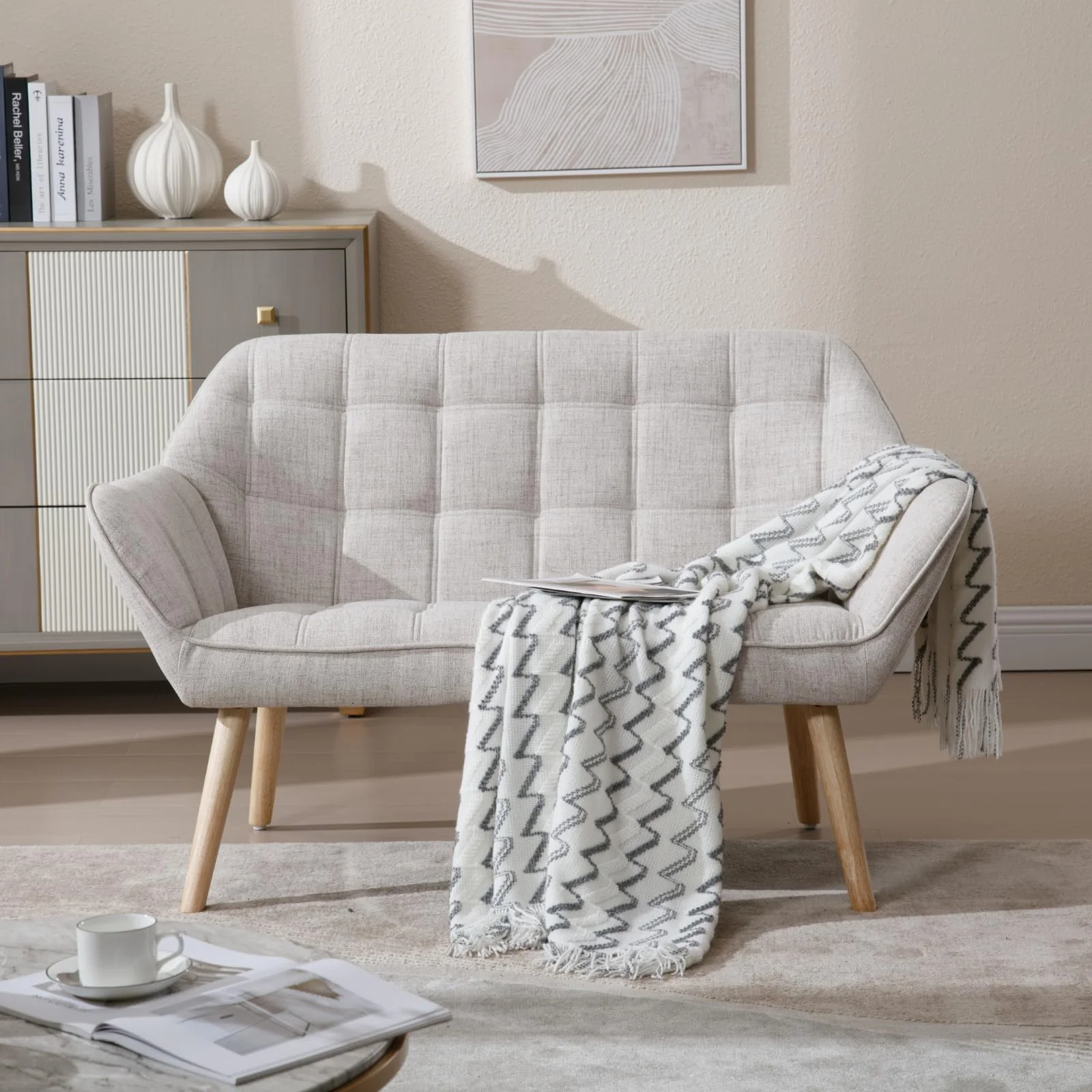 48"W Modern Small Loveseat Sofa - 8904AC - Image 9