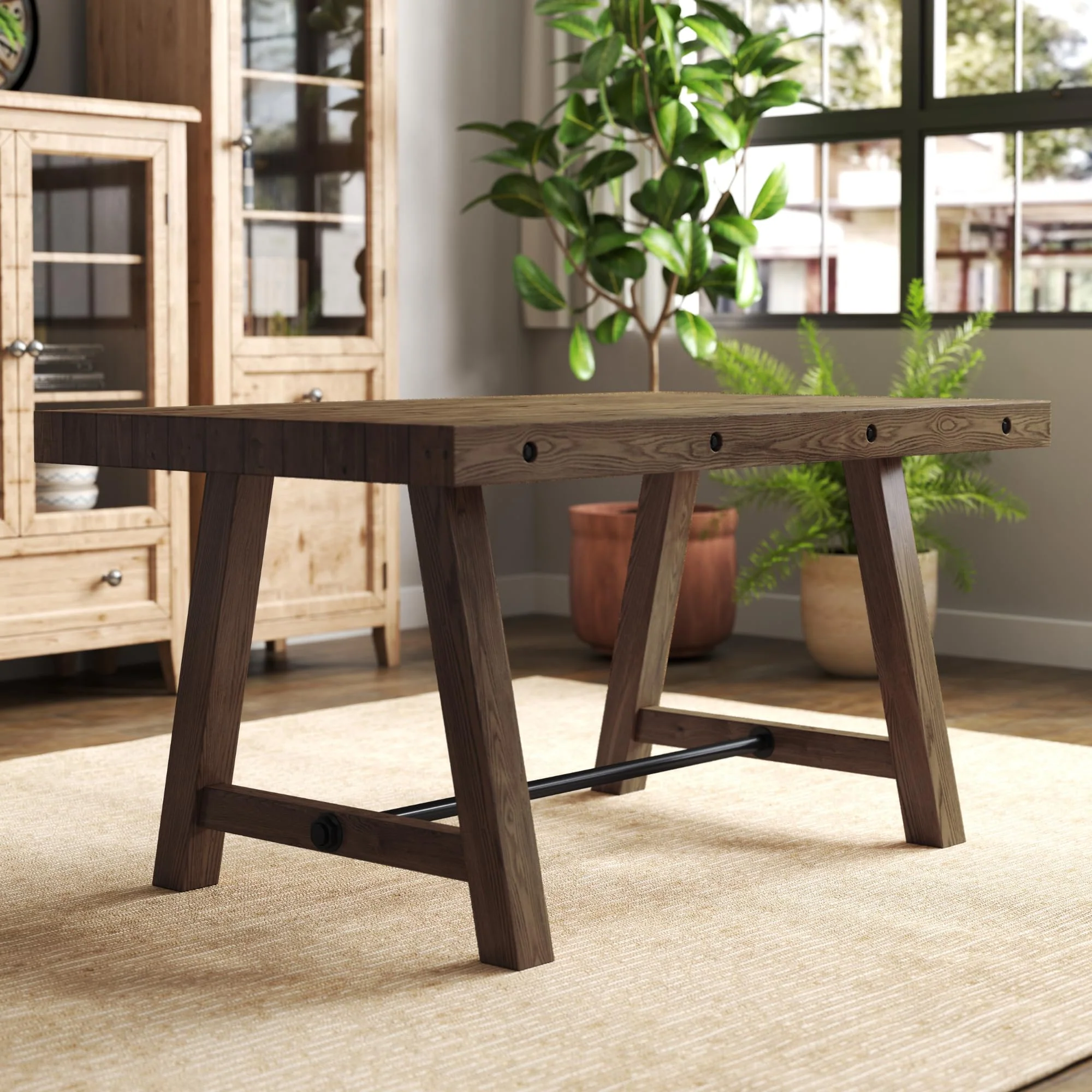 59"W Solid Wood Dining Table - X151DT - Image 4