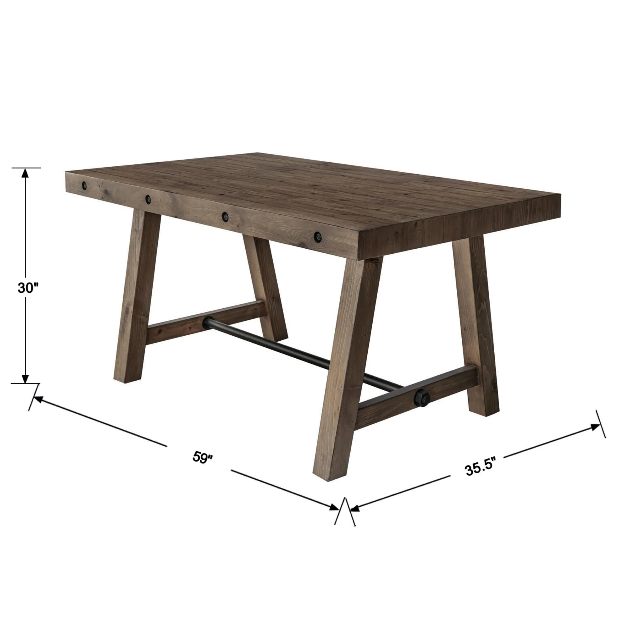 59"W Solid Wood Dining Table - X151DT - Image 6