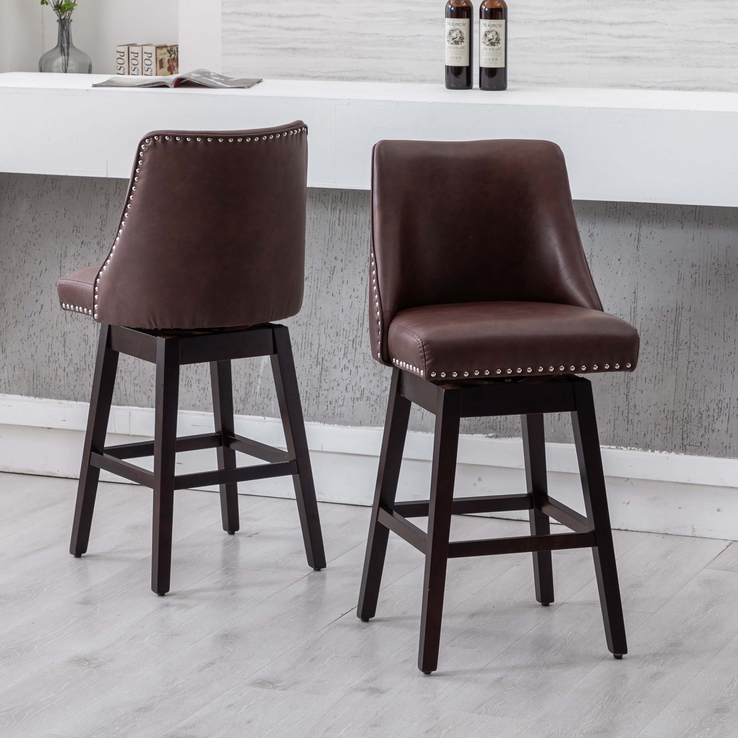 27.5"H Mid-Century Counter Swivel Bar Stools - 6017 - Image 17