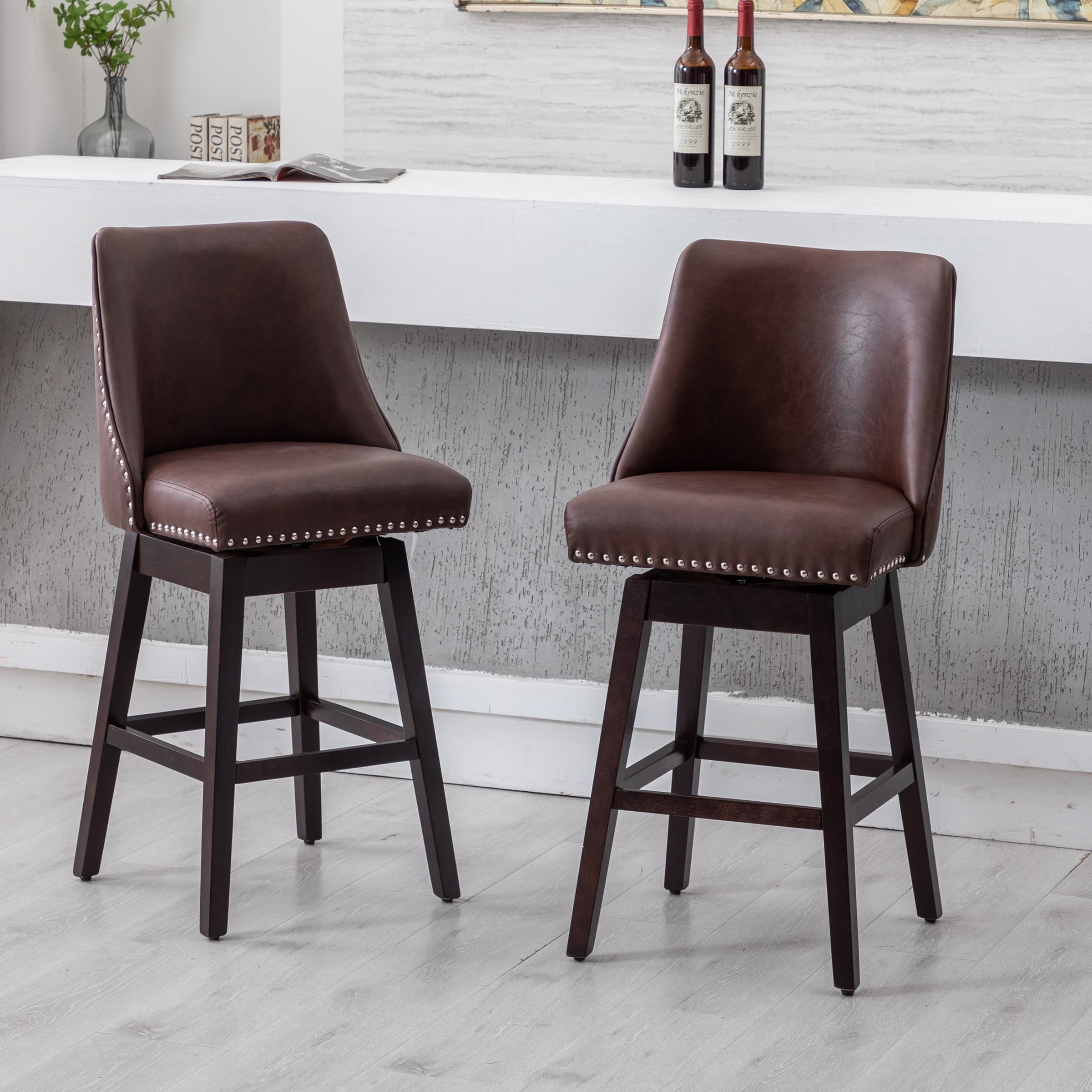 27.5"H Mid-Century Counter Swivel Bar Stools - 6017 - Image 18