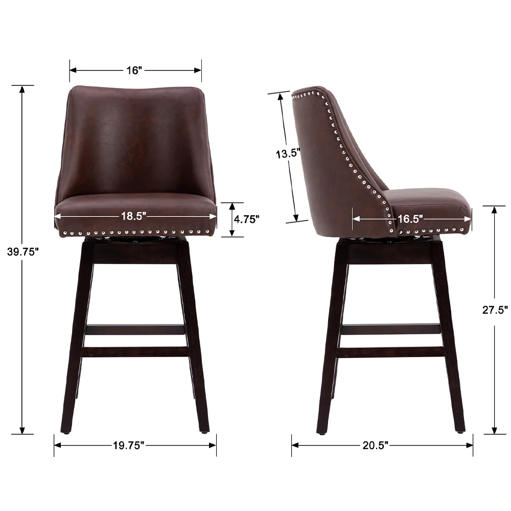 27.5"H Mid-Century Counter Swivel Bar Stools - 6017 - Image 25