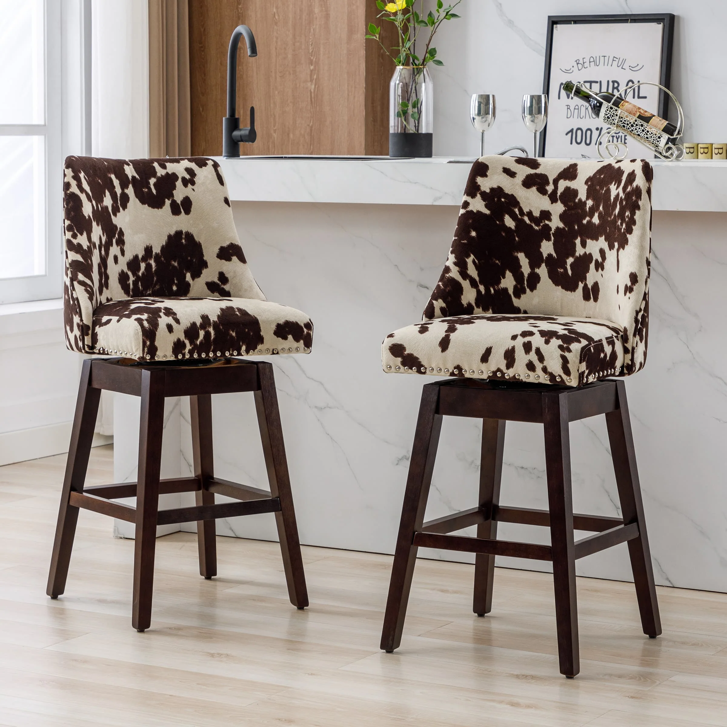 27.5"H Mid-Century Counter Swivel Bar Stools - 6017 - Image 9