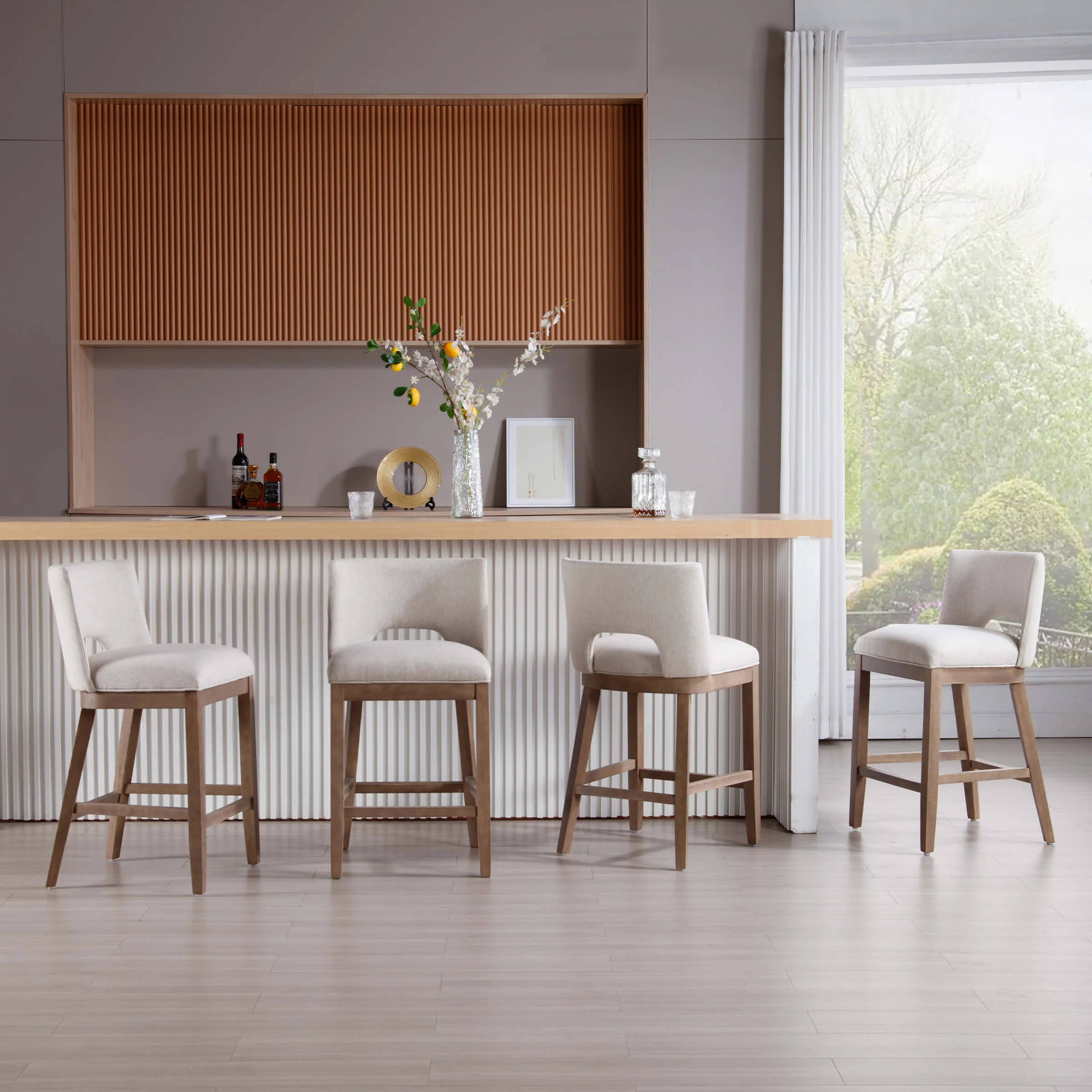 26"H Armless Counter Bar Stools Set of 2 - 3226CS - Image 2