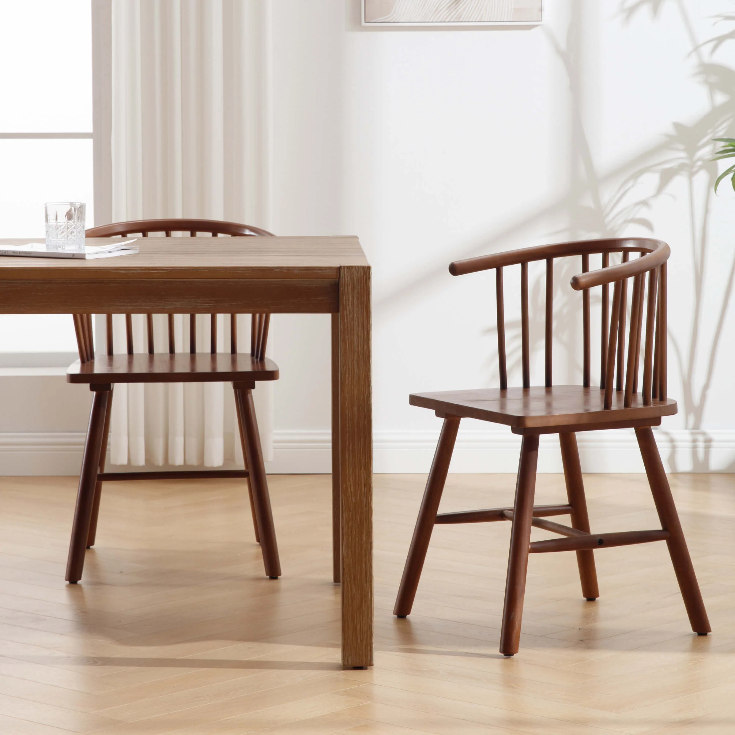 Curved Back Wood Dining Chair Set of 2 - DC01DC - Image 12
