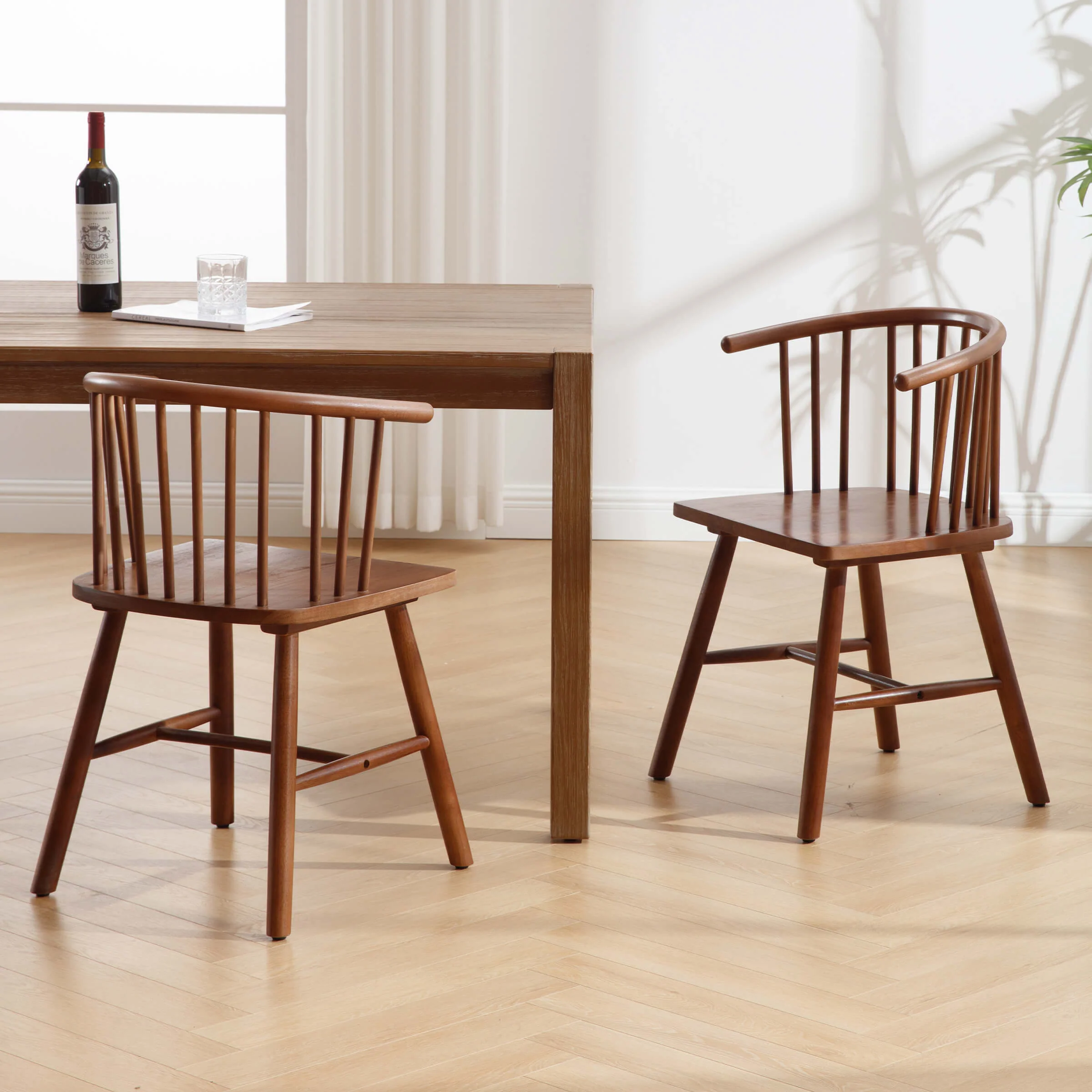 Curved Back Wood Dining Chair Set of 2 - DC01DC - Image 13