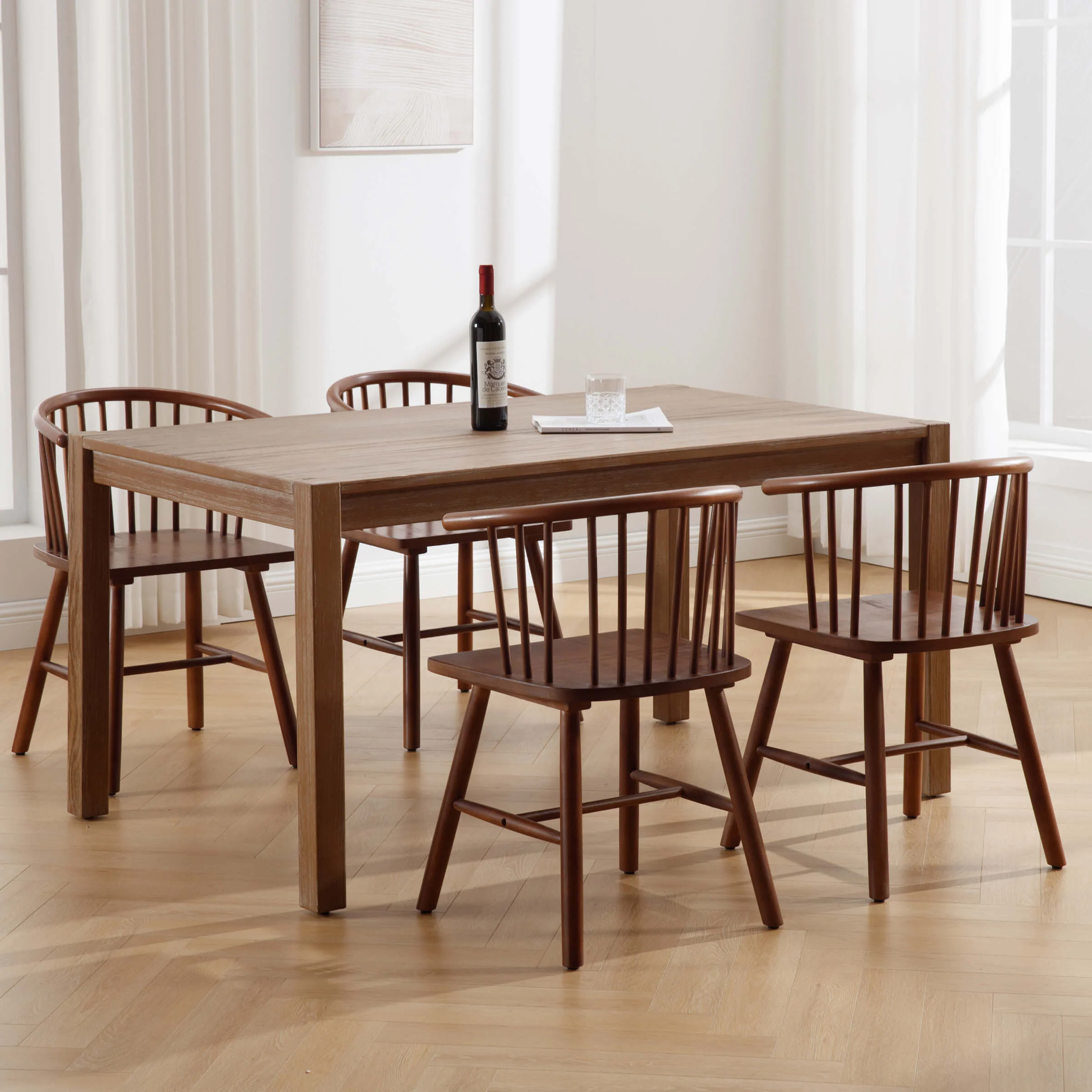 Curved Back Wood Dining Chair Set of 2 - DC01DC - Image 14