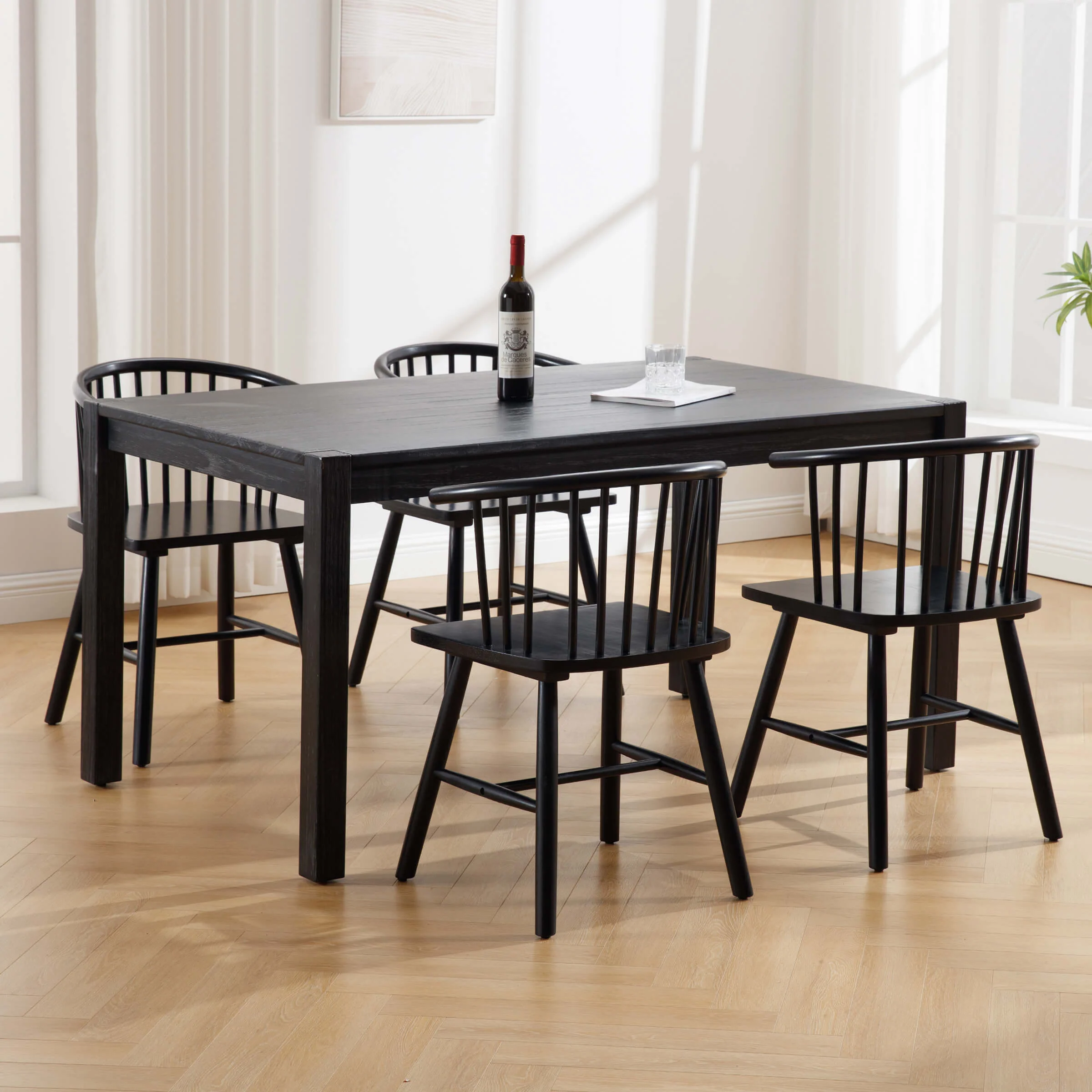 Curved Back Wood Dining Chair Set of 2 - DC01DC - Image 4