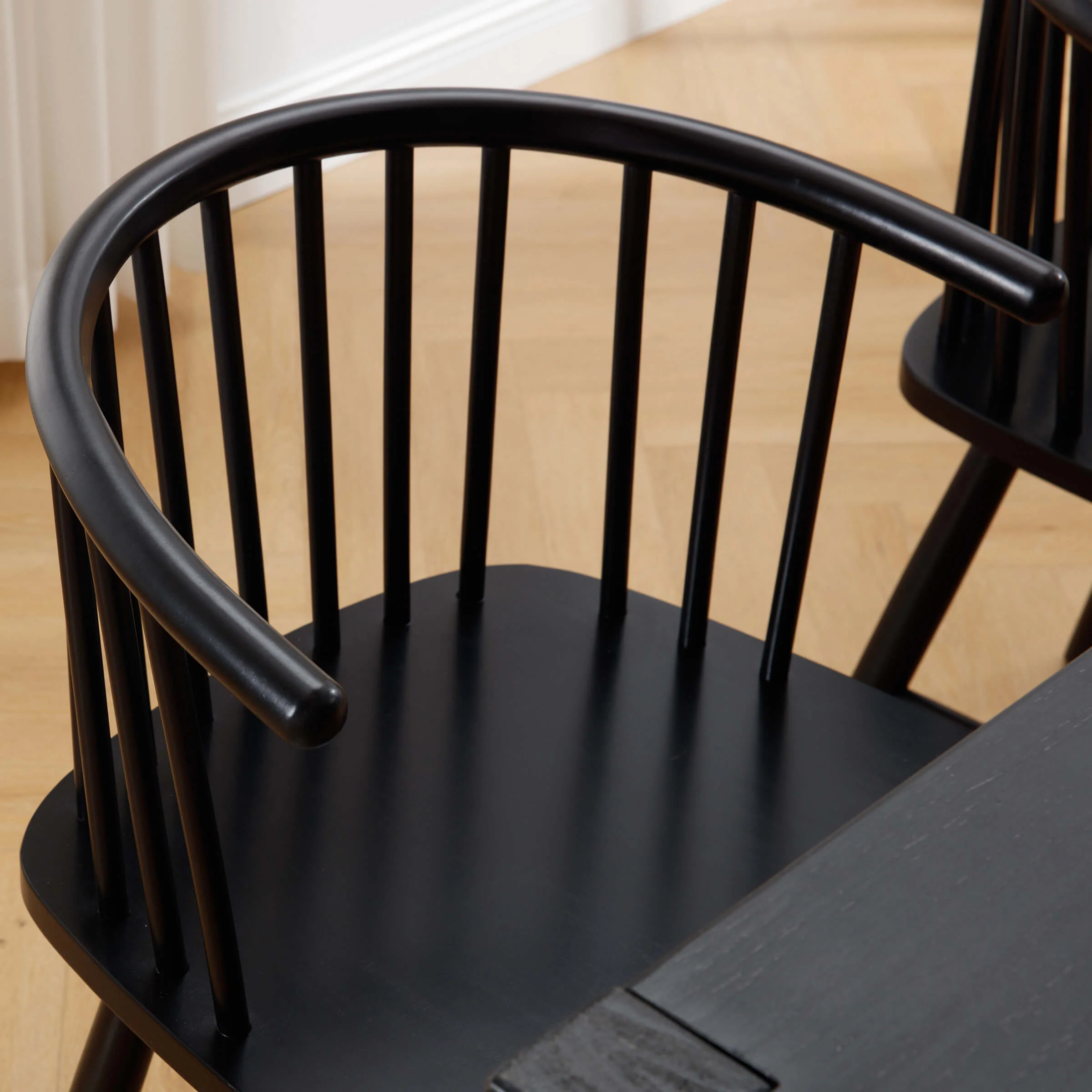 Curved Back Wood Dining Chair Set of 2 - DC01DC - Image 5