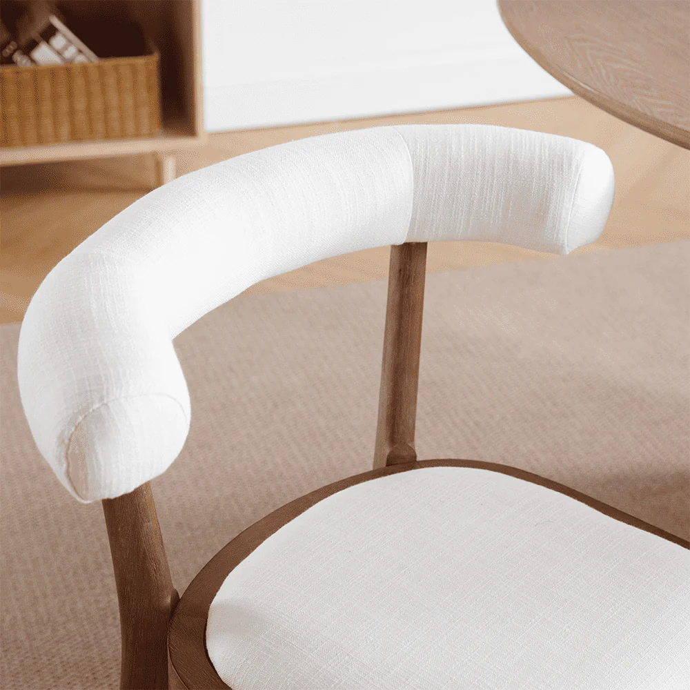 Curved Open Back Upholstered Dining Chairs Set of 2 - 1929DC - Image 10