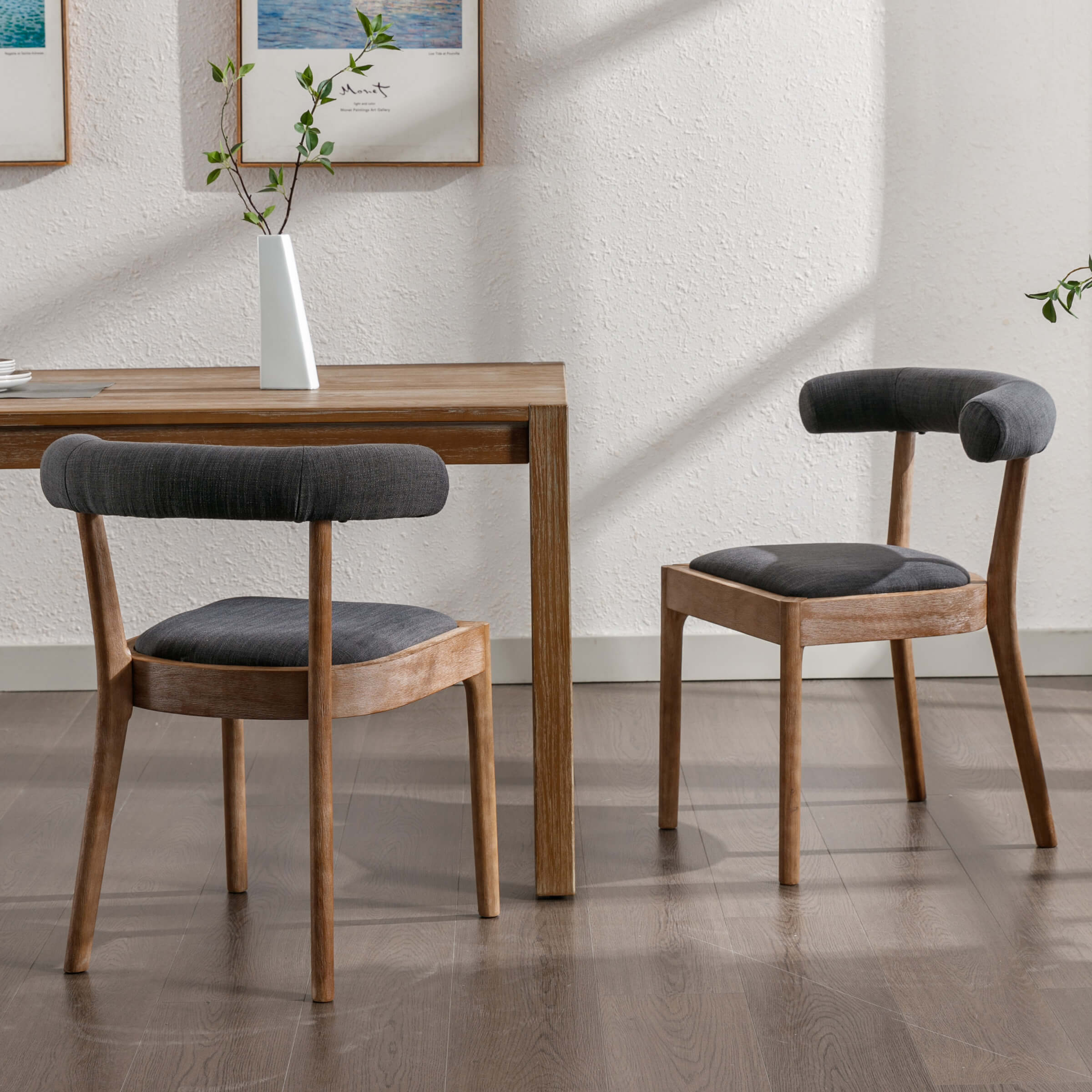 Curved Open Back Upholstered Dining Chairs Set of 2 - 1929DC - Image 14