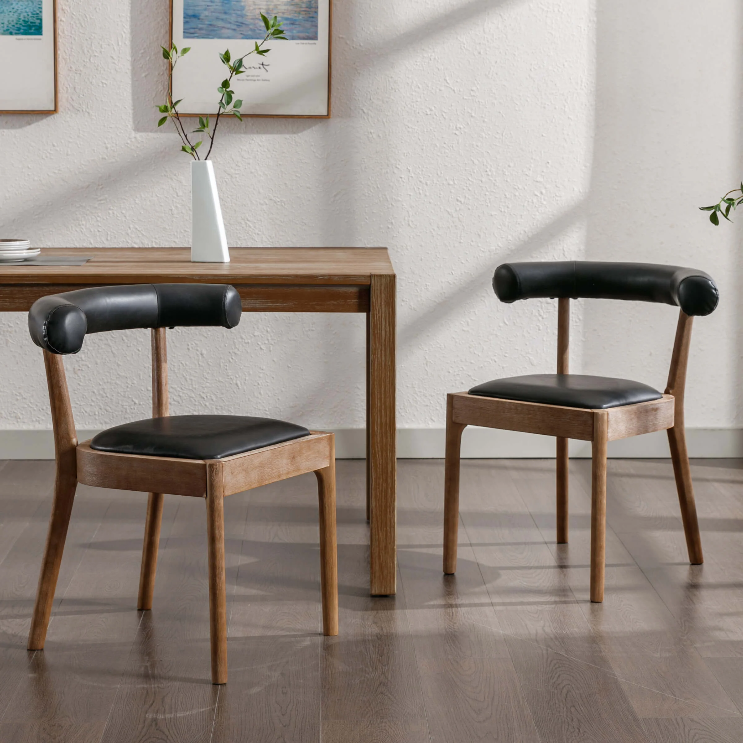 Curved Open Back Upholstered Dining Chairs Set of 2 - 1929DC - Image 19