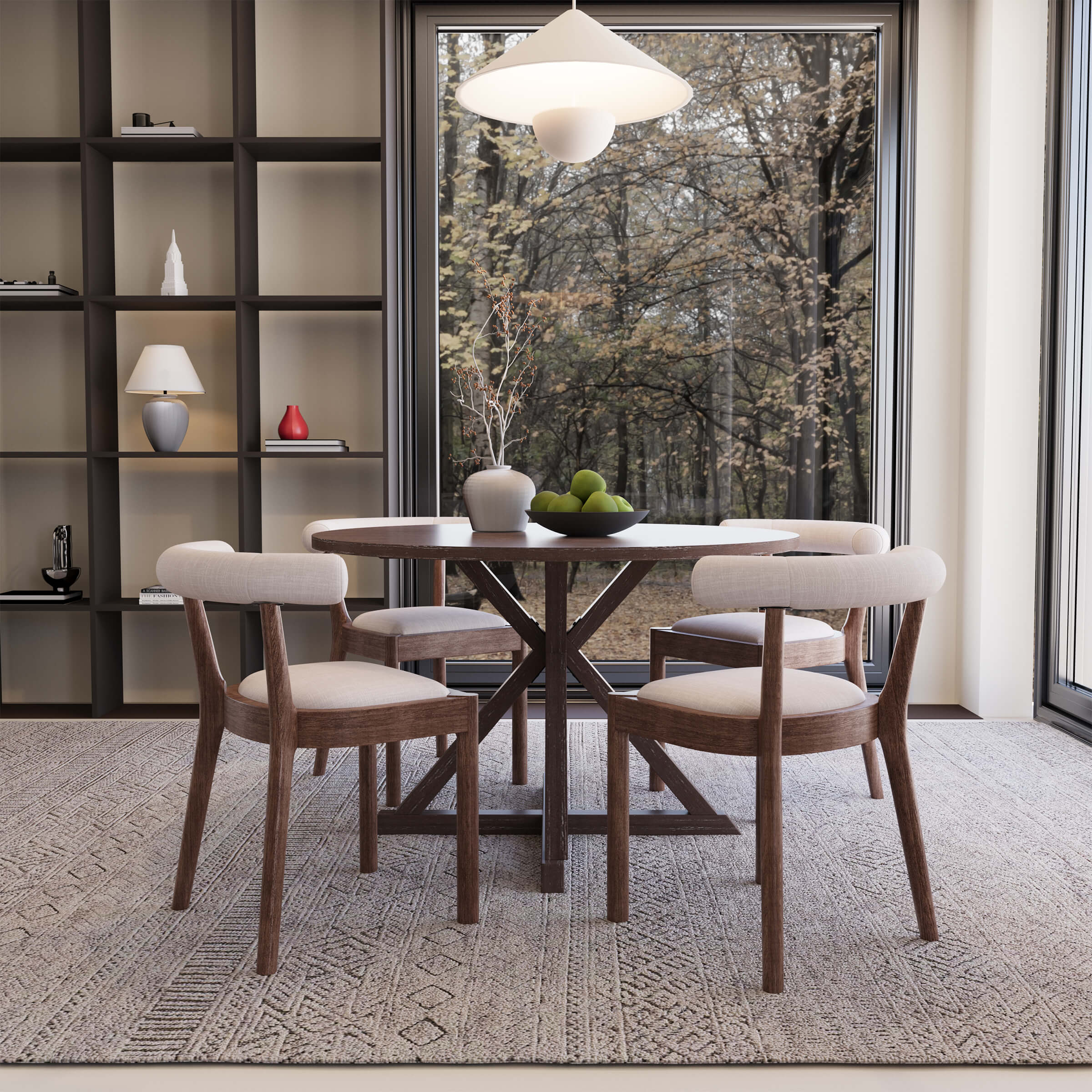 Curved Open Back Upholstered Dining Chairs Set of 2 - 1929DC - Image 2