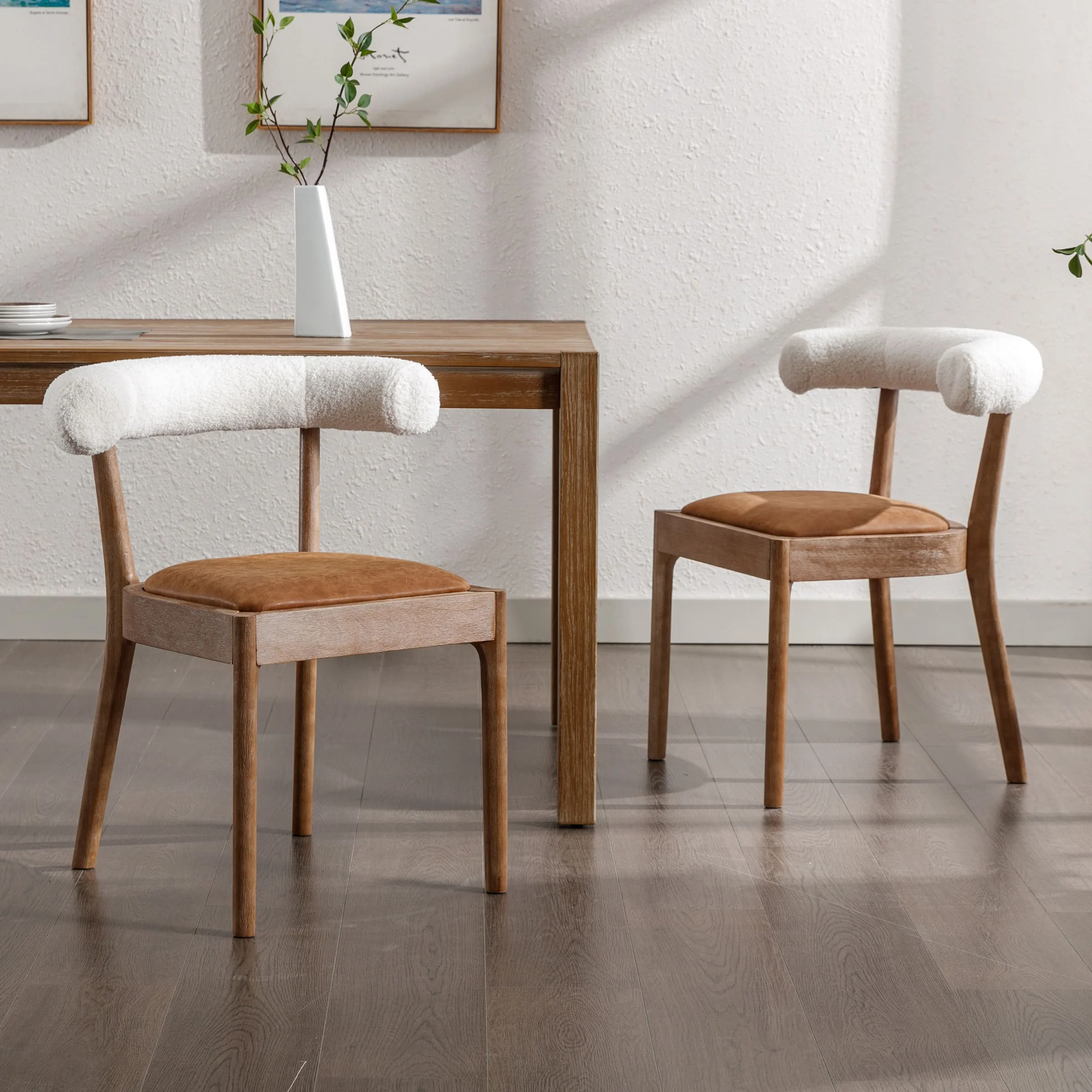 Curved Open Back Upholstered Dining Chairs Set of 2 - 1929DC - Image 26