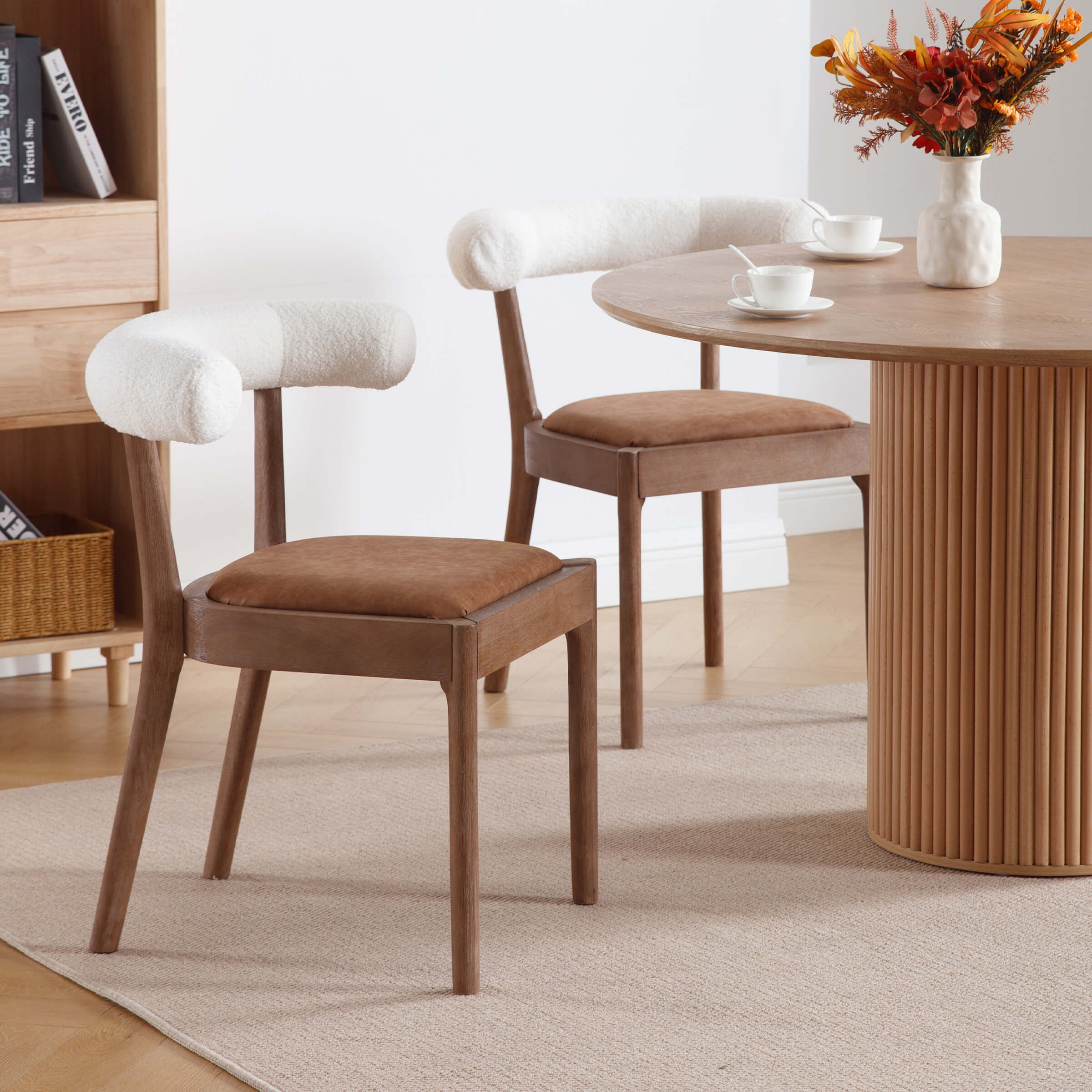 Curved Open Back Upholstered Dining Chairs Set of 2 - 1929DC - Image 27