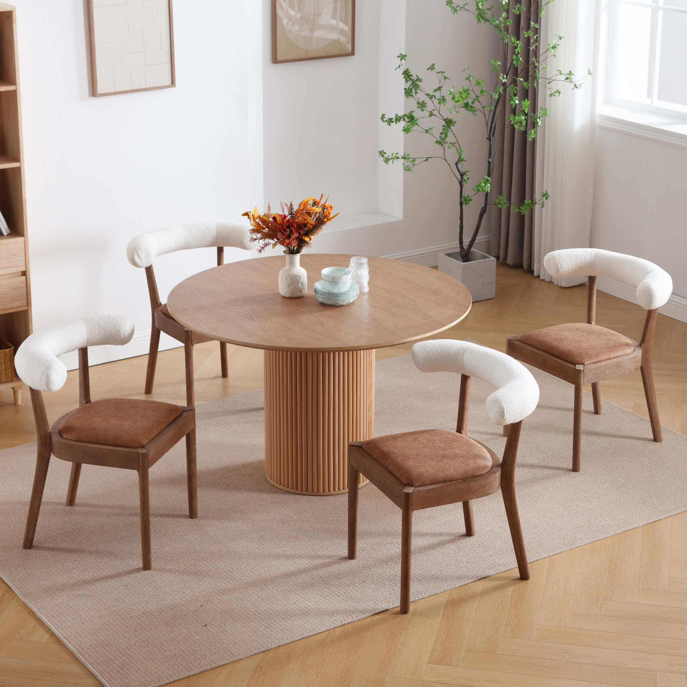 Curved Open Back Upholstered Dining Chairs Set of 2 - 1929DC - Image 28