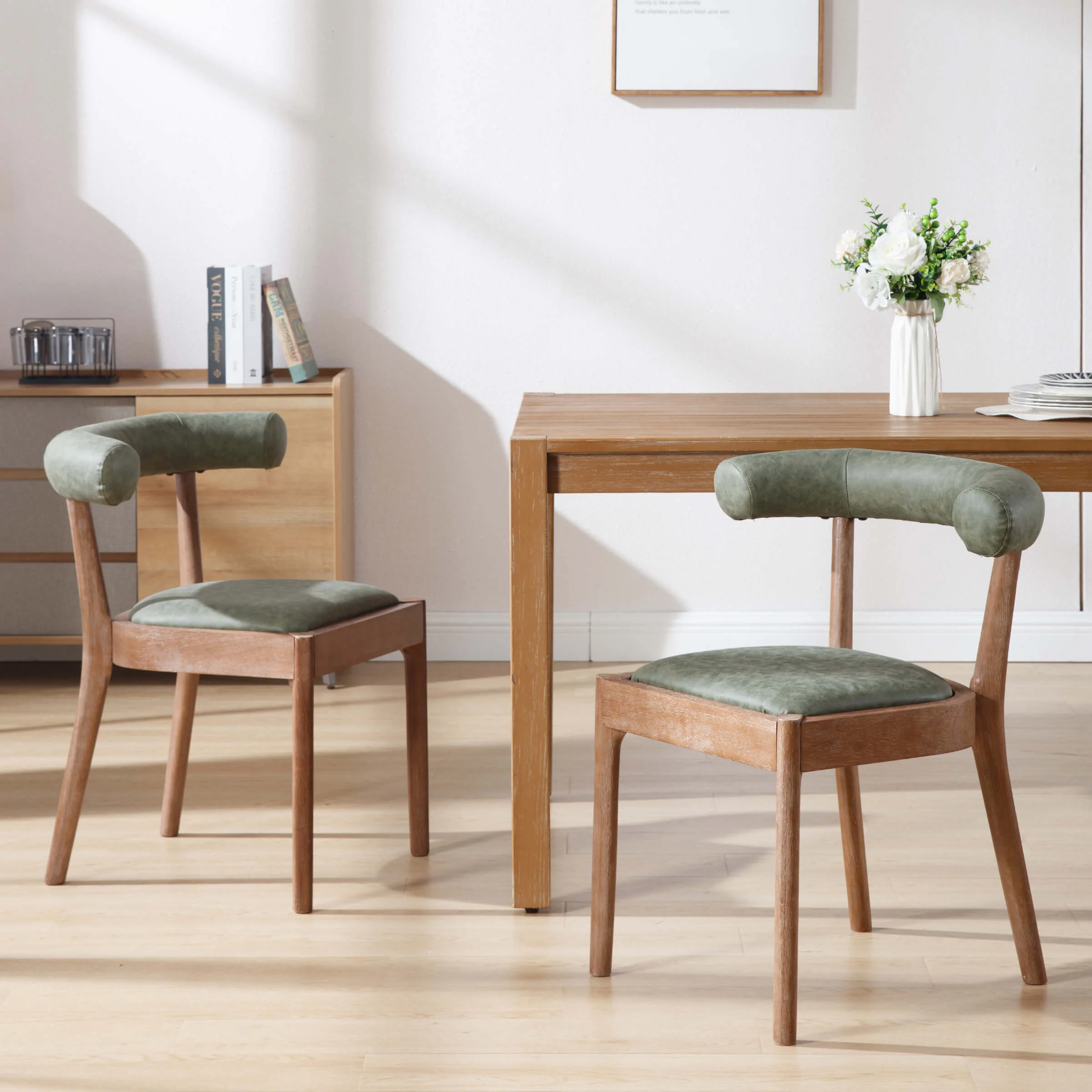 Curved Open Back Upholstered Dining Chairs Set of 2 - 1929DC - Image 33