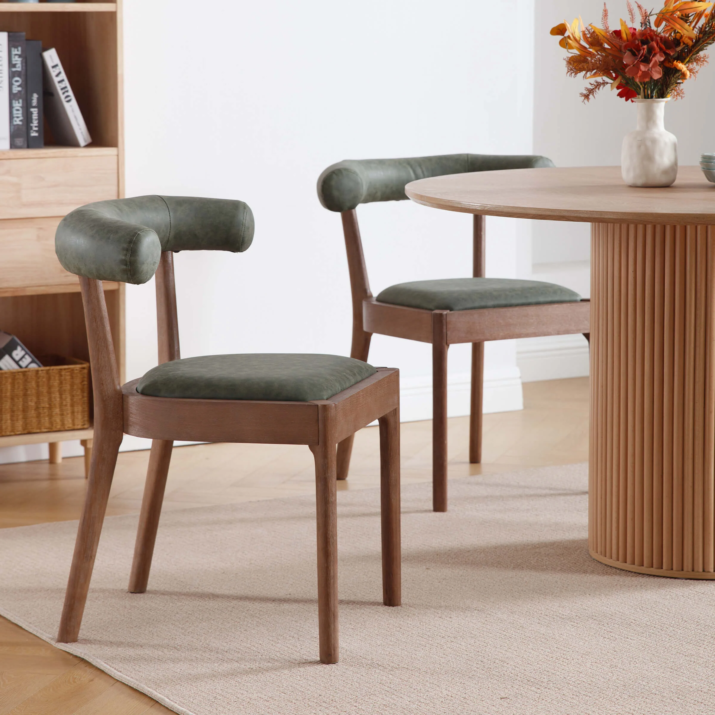 Curved Open Back Upholstered Dining Chairs Set of 2 - 1929DC - Image 34