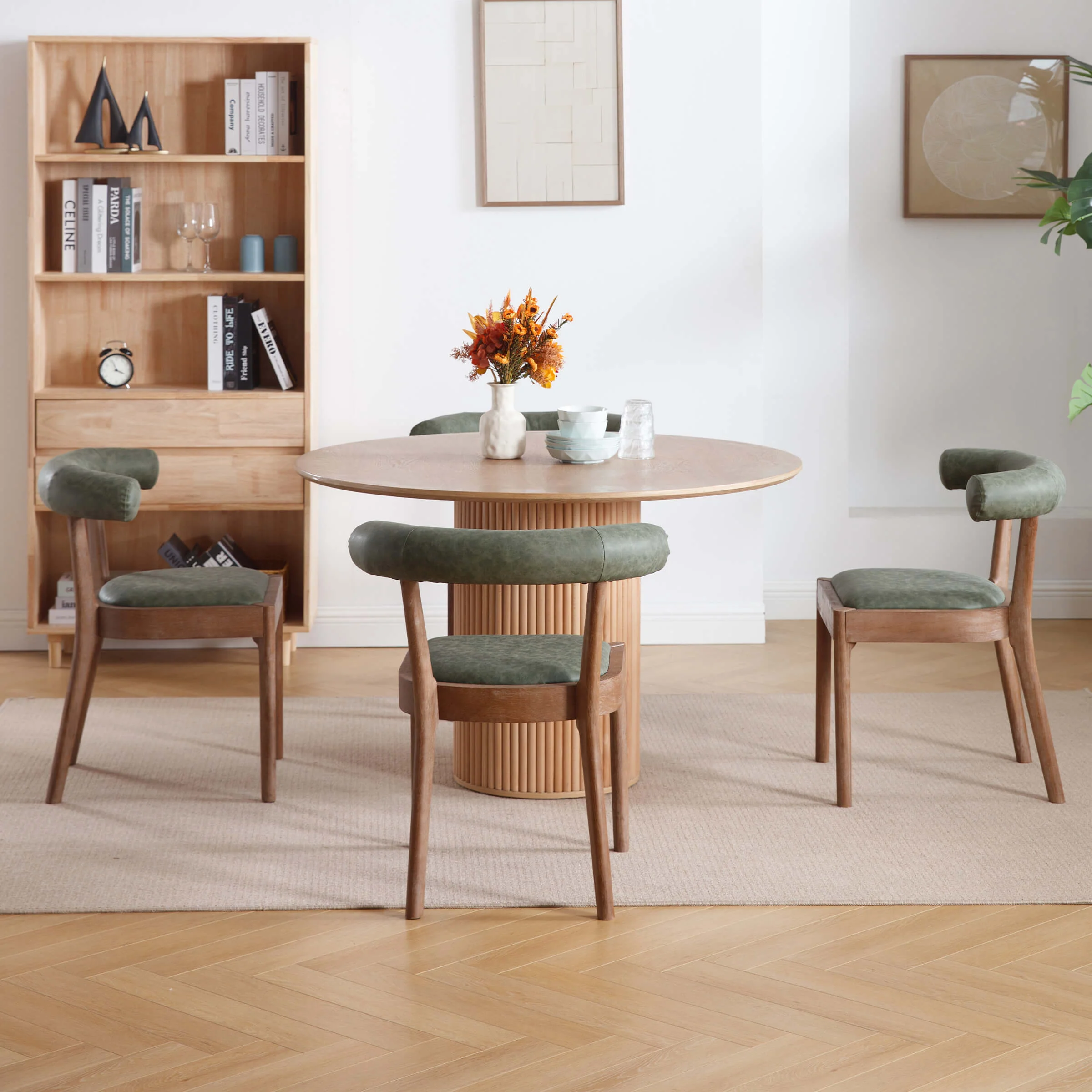 Curved Open Back Upholstered Dining Chairs Set of 2 - 1929DC - Image 35