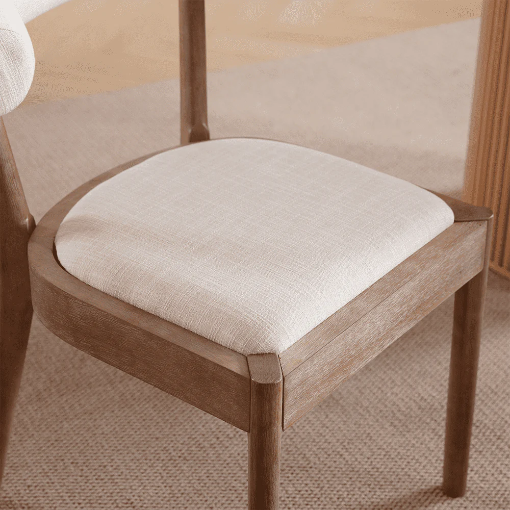 Curved Open Back Upholstered Dining Chairs Set of 2 - 1929DC - Image 4