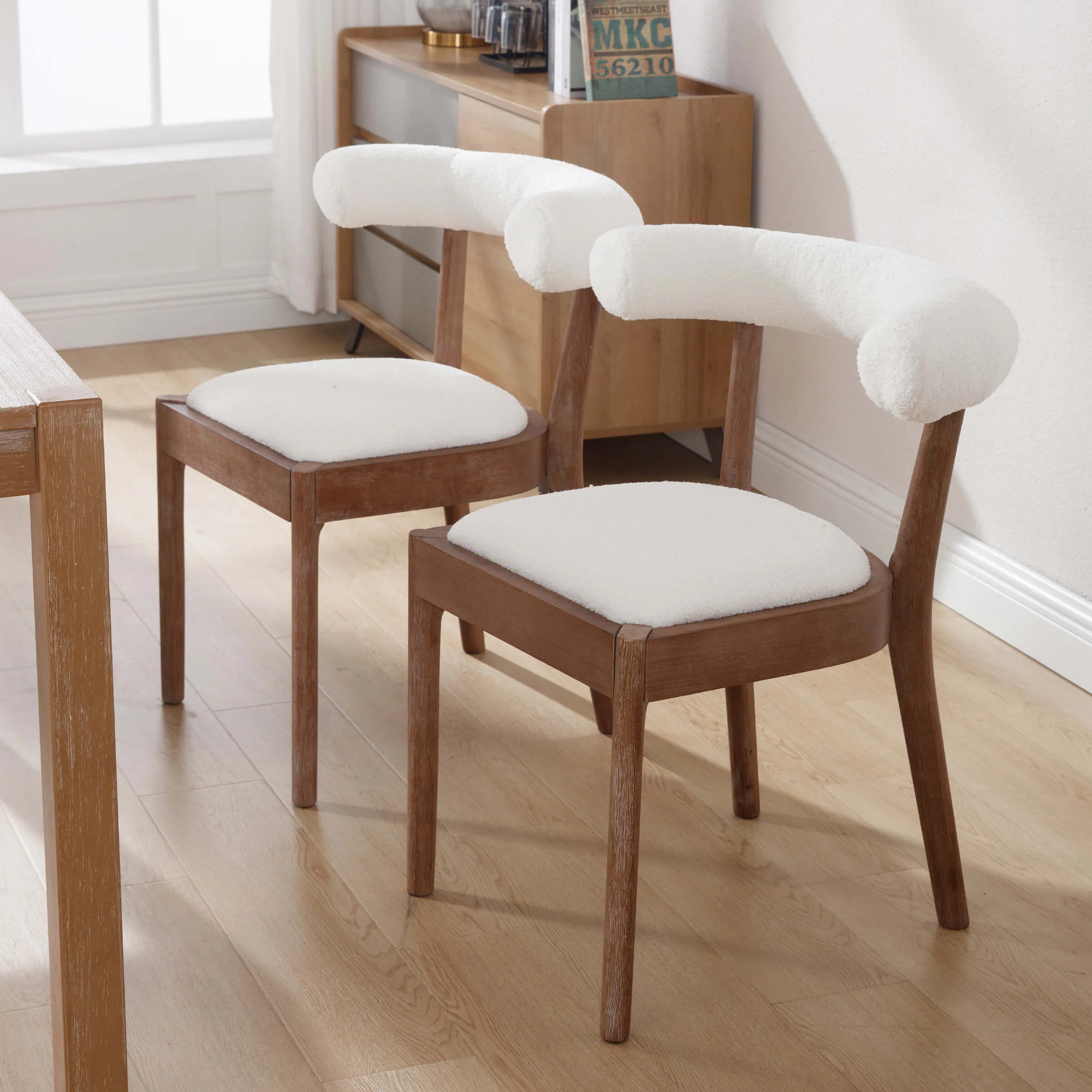Curved Open Back Upholstered Dining Chairs Set of 2 - 1929DC - Image 41