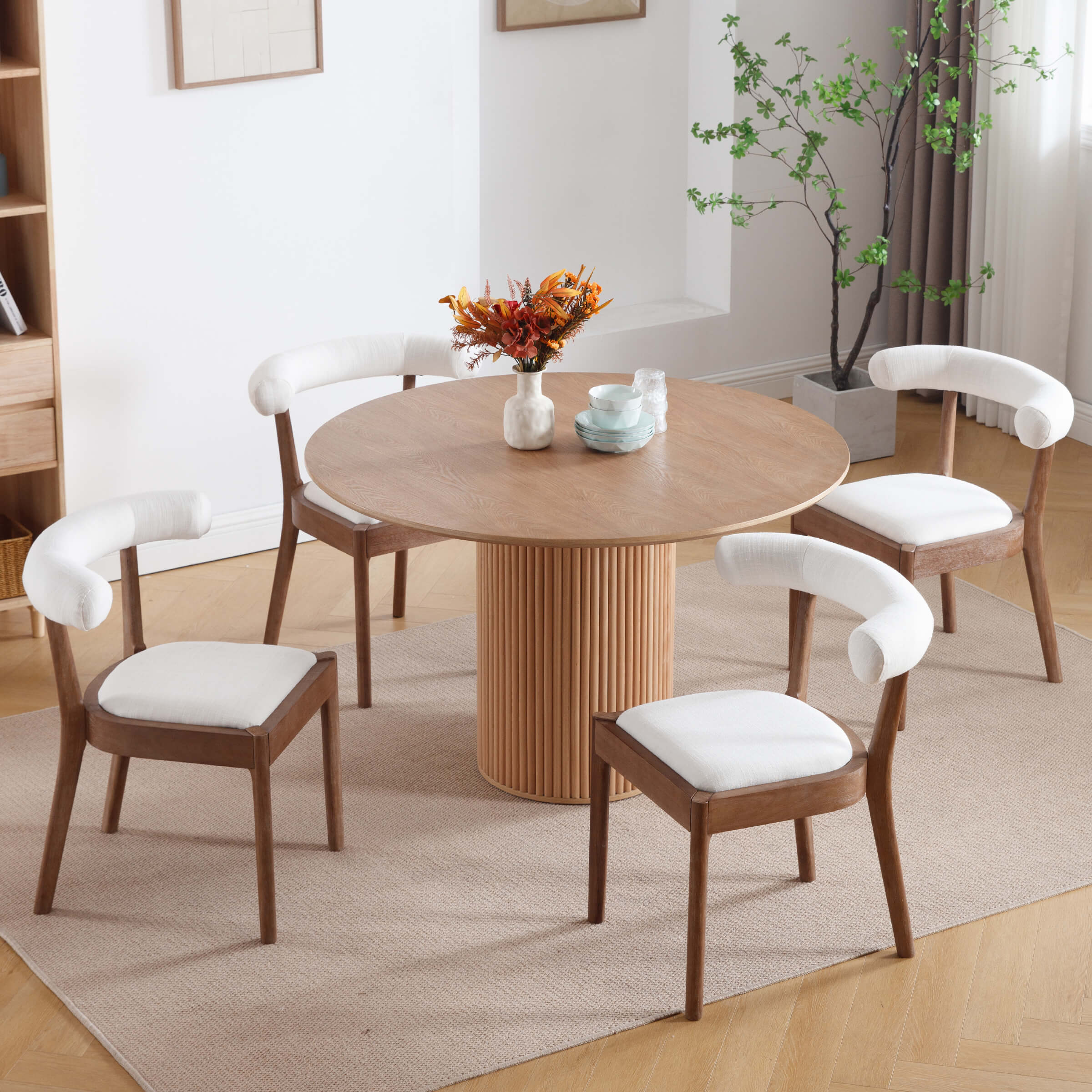 Curved Open Back Upholstered Dining Chairs Set of 2 - 1929DC - Image 9