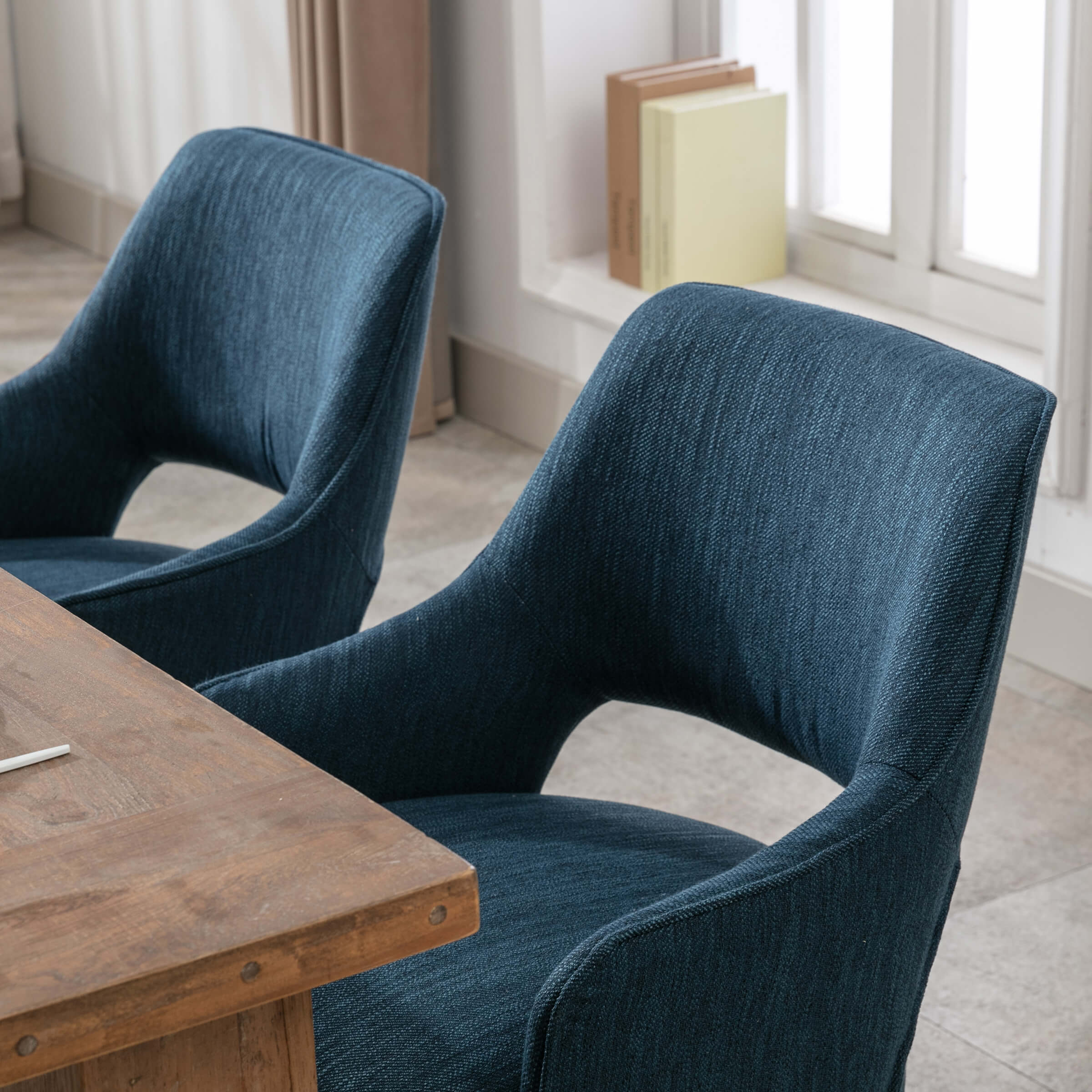 Cutout Back Upholstered Dining Armchair Set of 2 - 7550 - Image 10