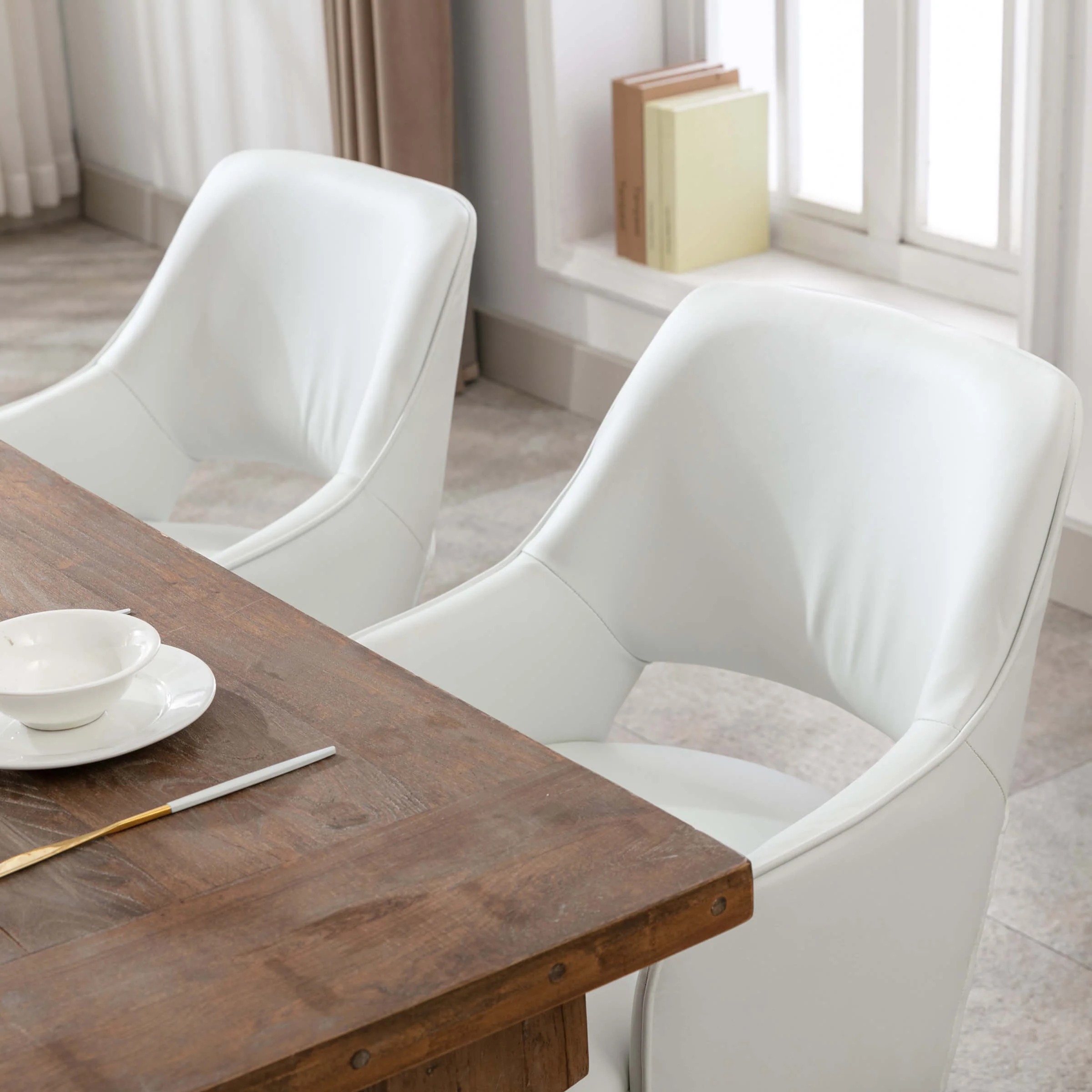 Cutout Back Upholstered Dining Armchair Set of 2 - 7550 - Image 15