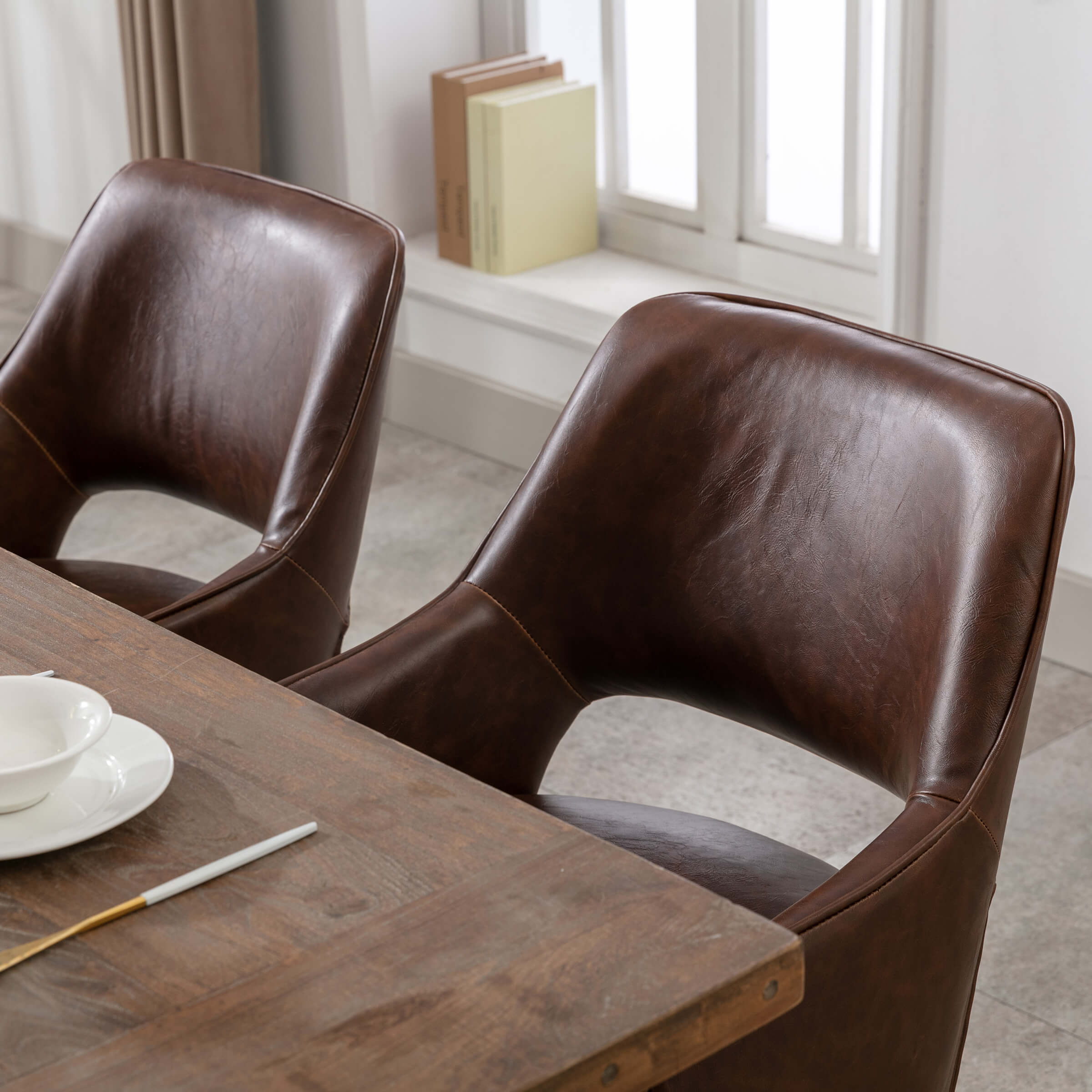 Cutout Back Upholstered Dining Armchair Set of 2 - 7550 - Image 22