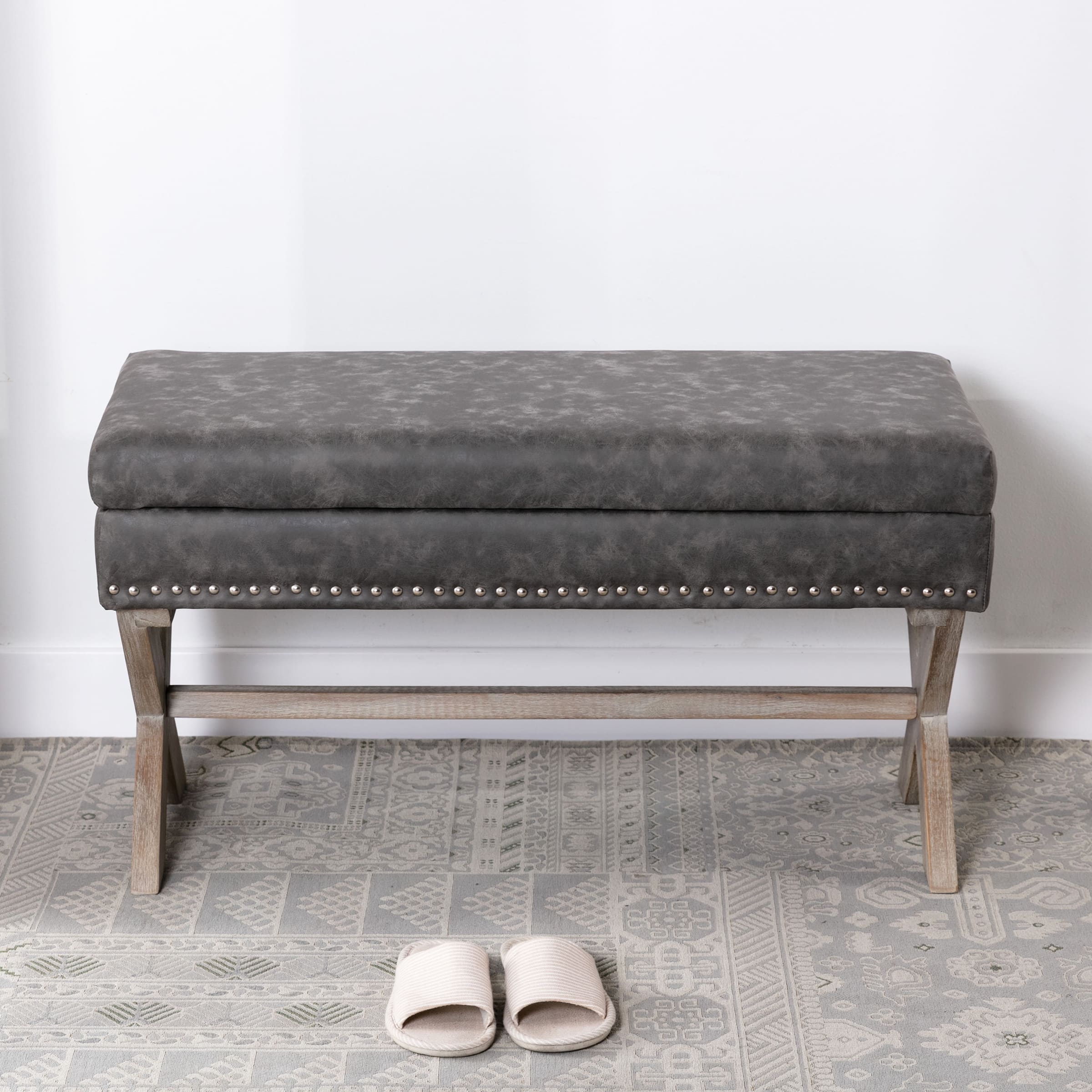 Fabric Storage Upholstered Entryway Bench - 7868BH - Image 3
