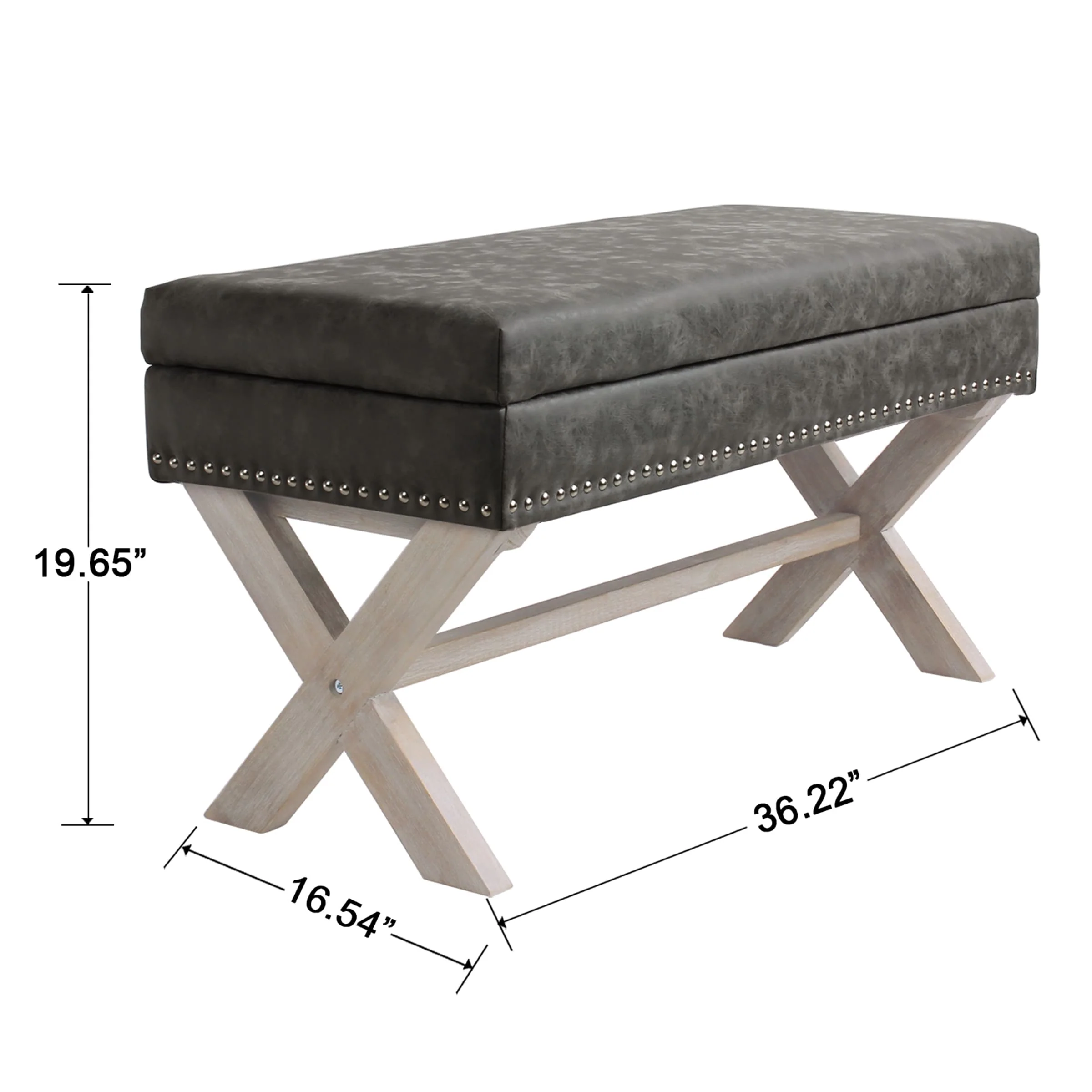 Fabric Storage Upholstered Entryway Bench - 7868BH - Image 8
