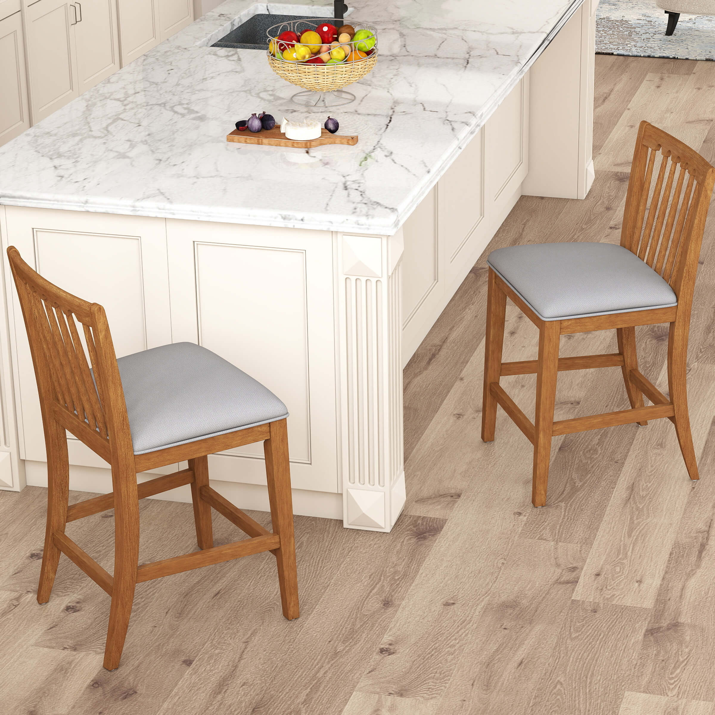 Farmhouse Counter Height Bar Stools Set of 2 - 00241CS - Image 21