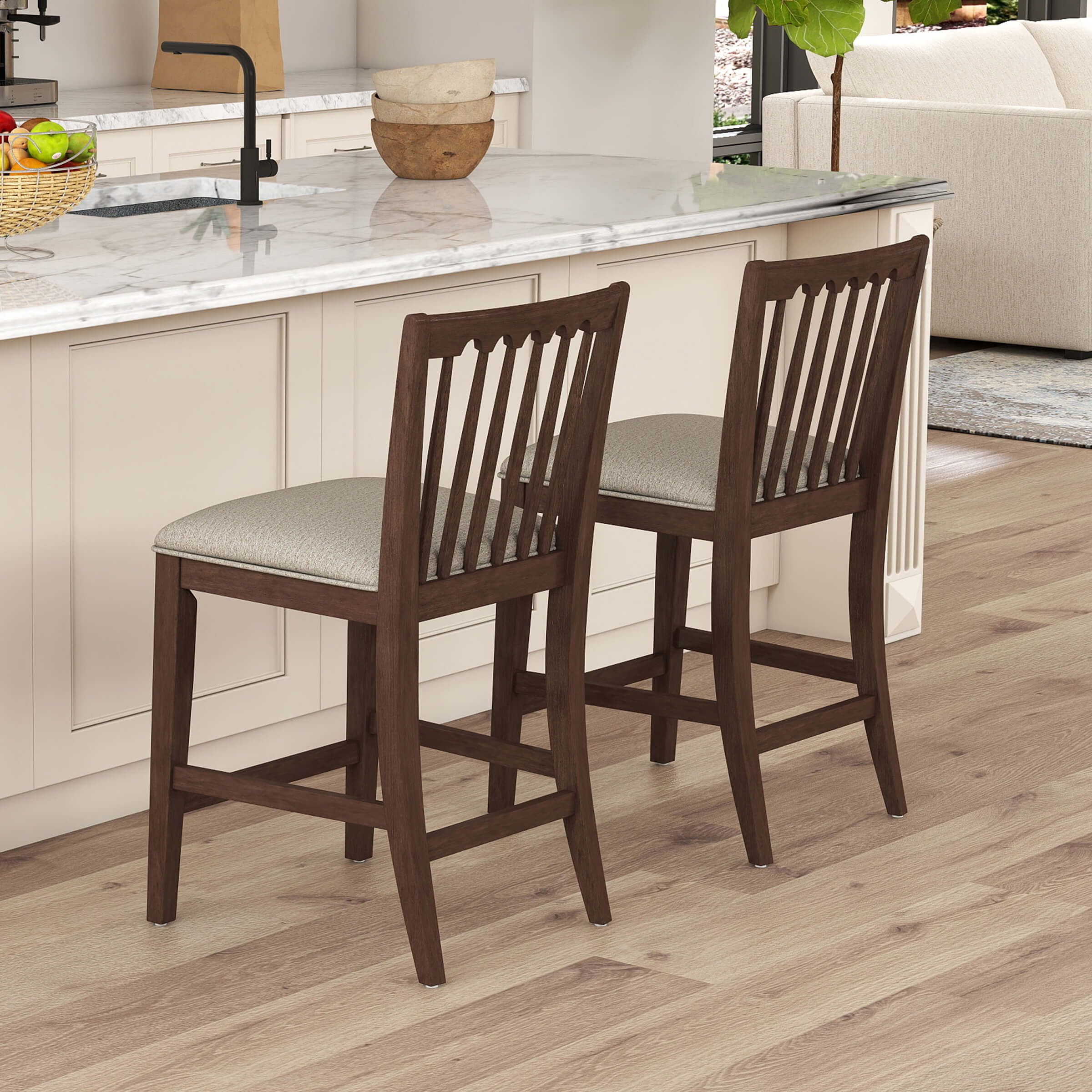 Farmhouse Counter Height Bar Stools Set of 2 - 00241CS - Image 8