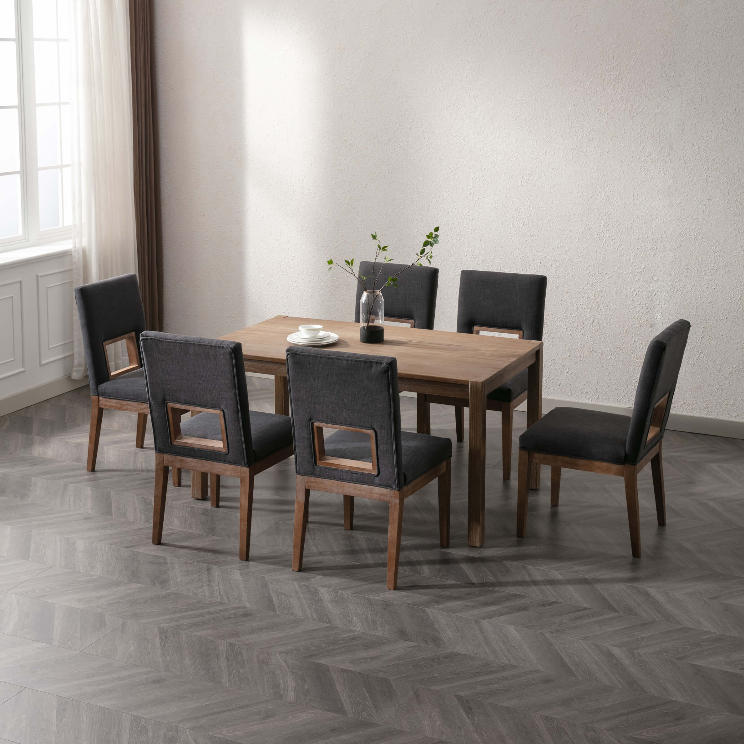 Farmhouse Fabric Dining Chairs Set of 2 - 1921DC - Image 11
