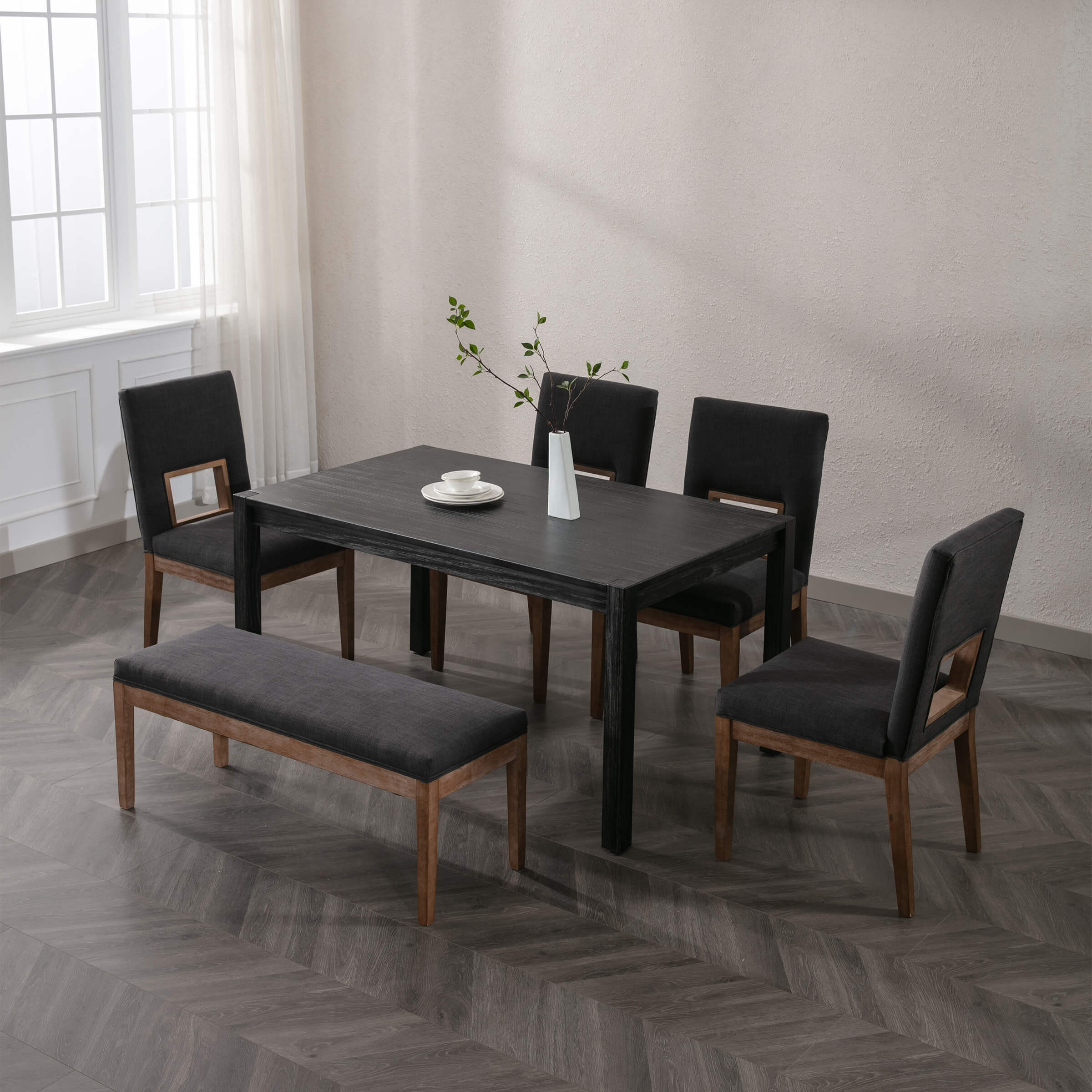 Farmhouse Fabric Dining Chairs Set of 2 - 1921DC - Image 12