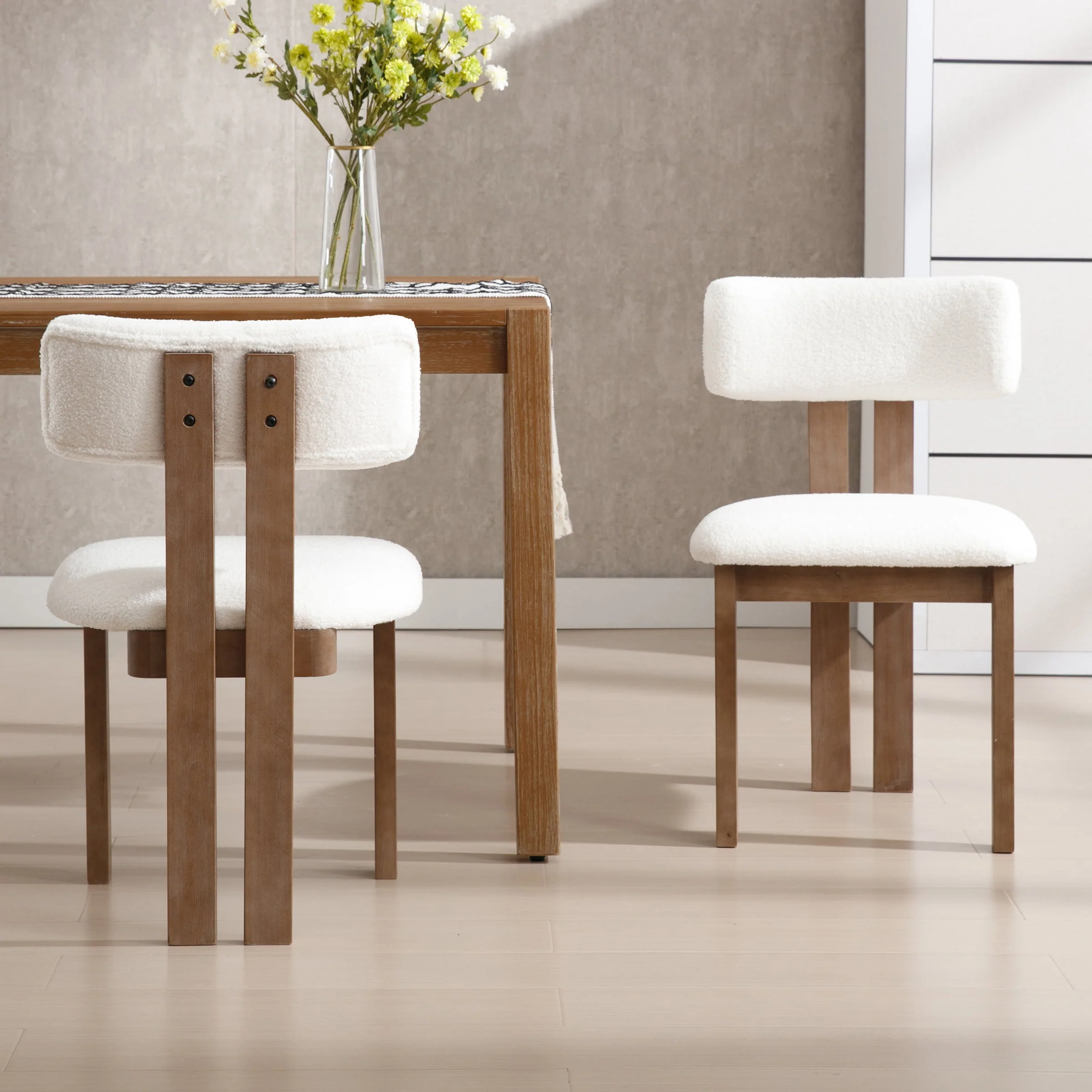 Upholstered Wooden Legs Dining Chairs Set of 2 - 10014DC - Image 12