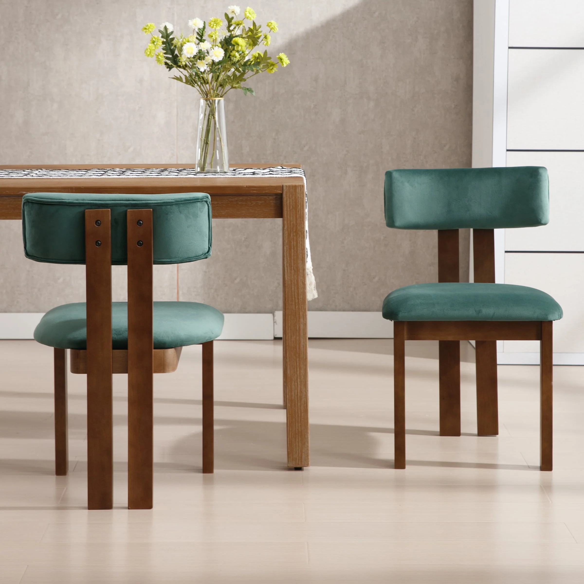 Upholstered Wooden Legs Dining Chairs Set of 2 - 10014DC - Image 17