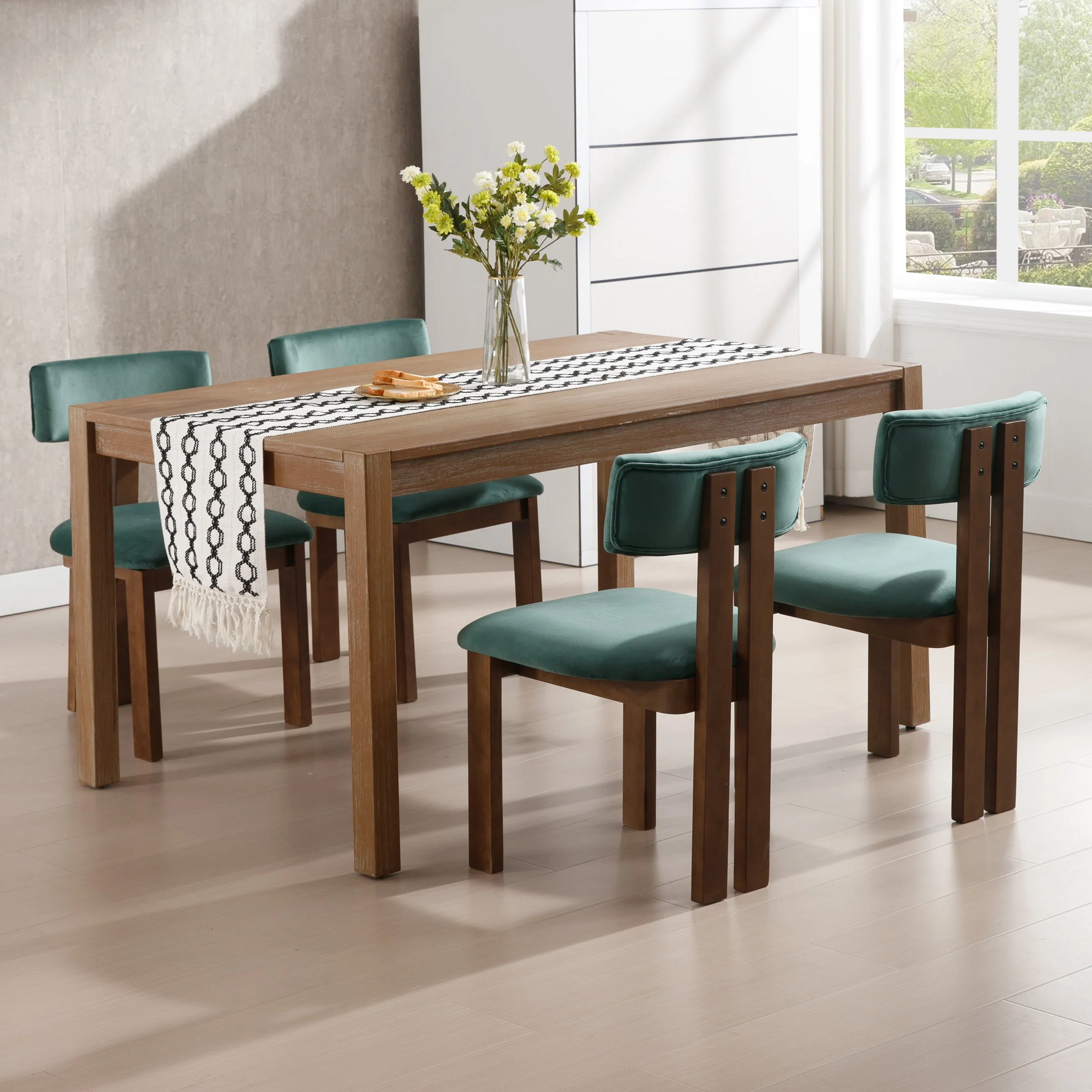 Upholstered Wooden Legs Dining Chairs Set of 2 - 10014DC - Image 18